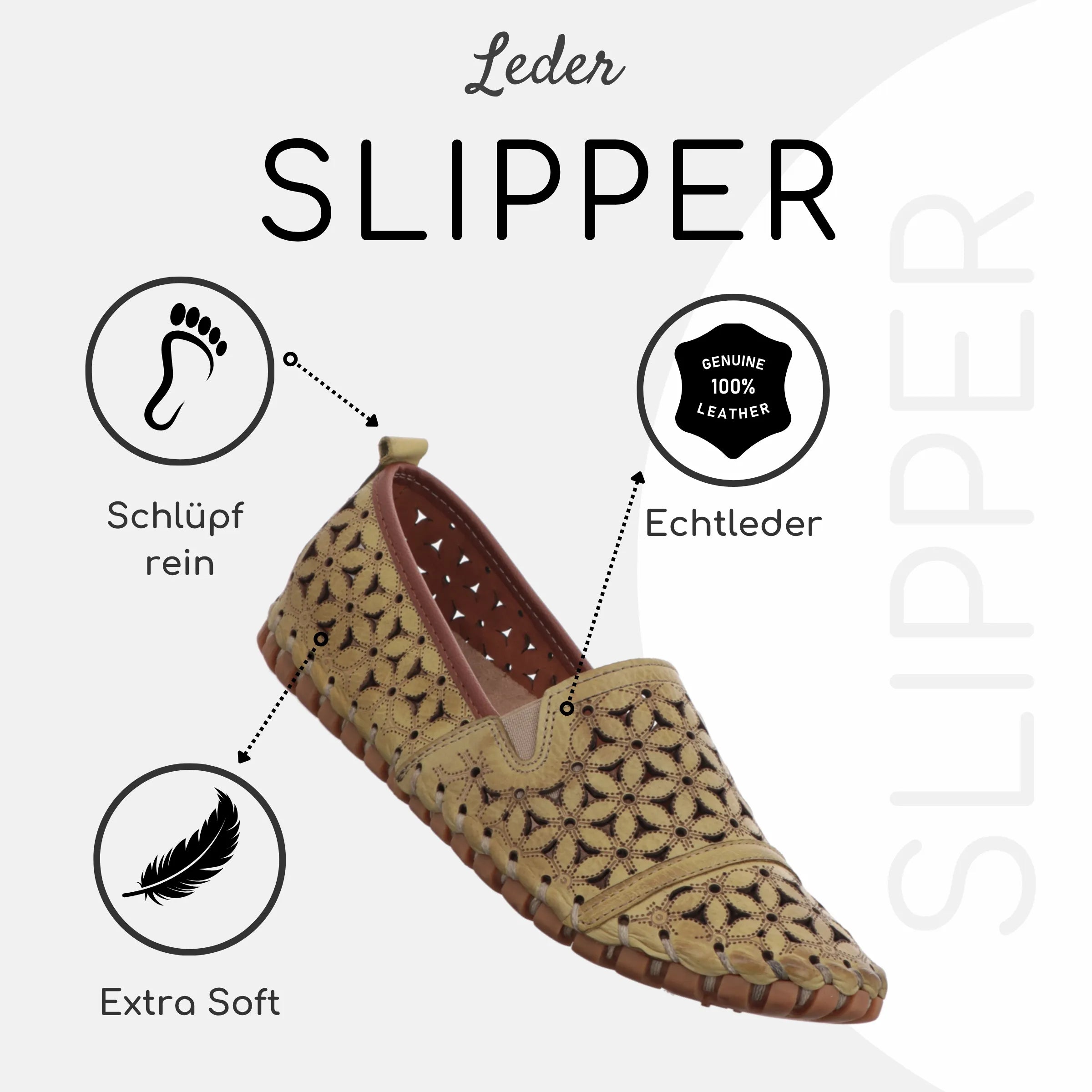 Gemini Damen Slipper grün Beschreibung Echtleder, extra soft