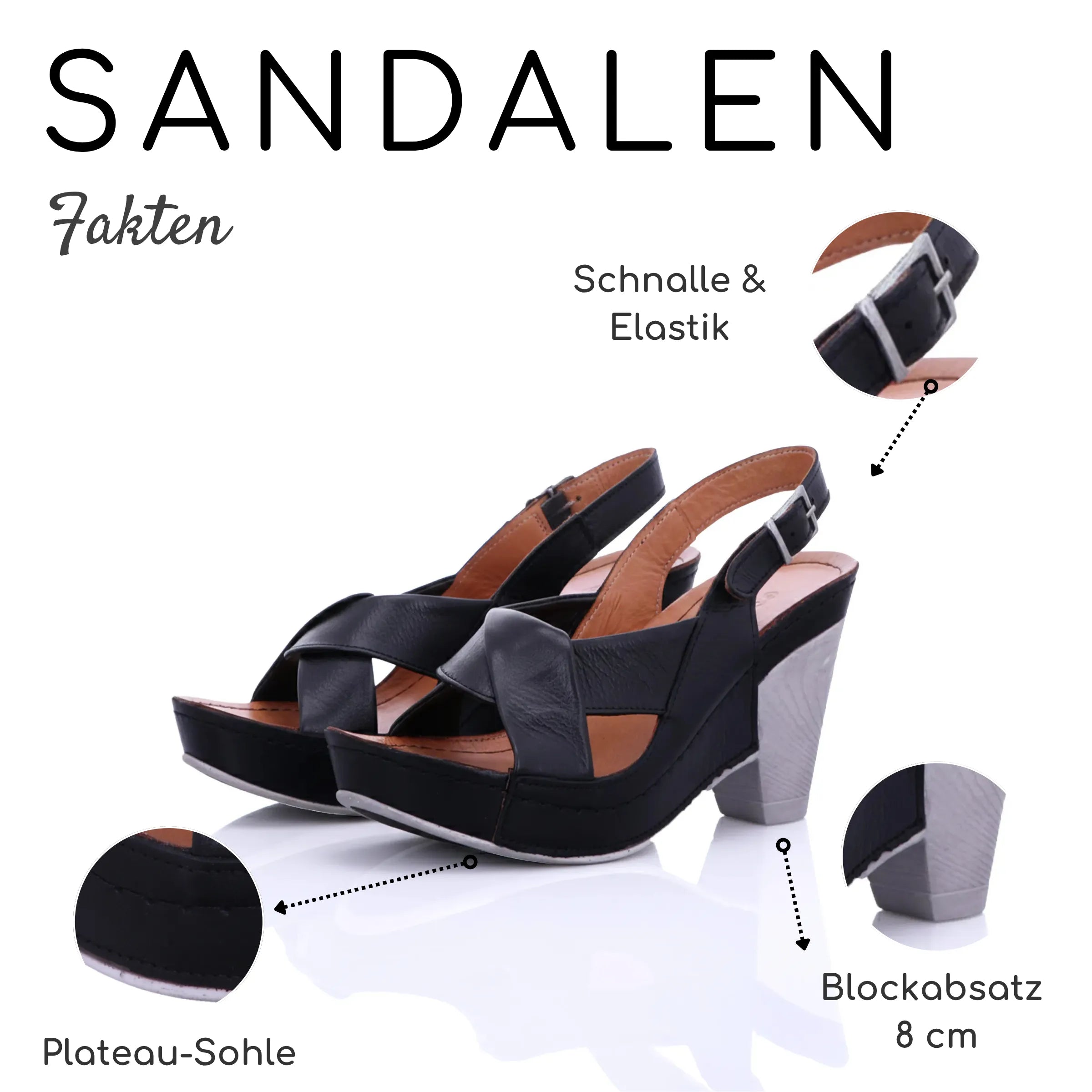 Gemini Damen Sandale schwarz