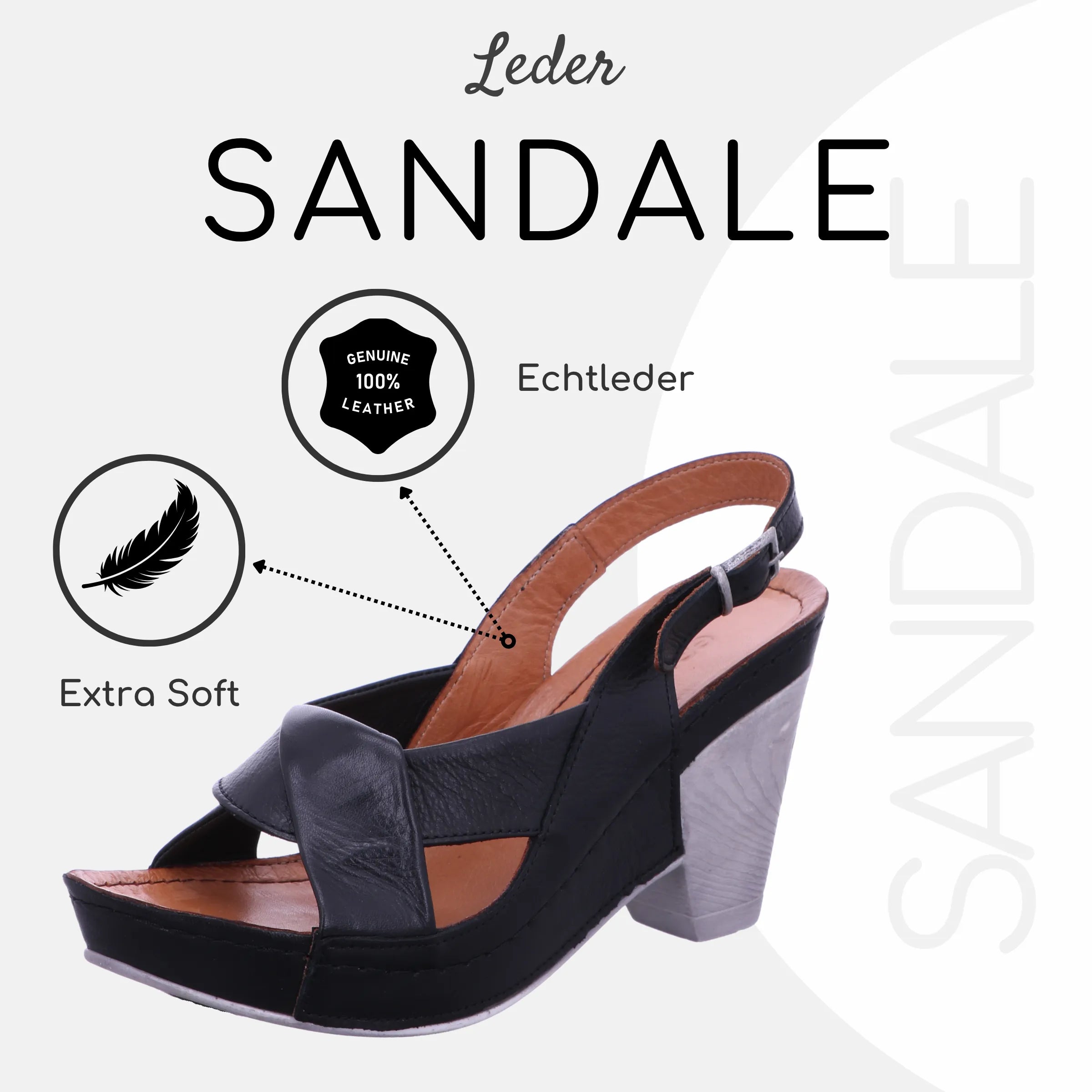 Gemini Damen Sandale schwarz