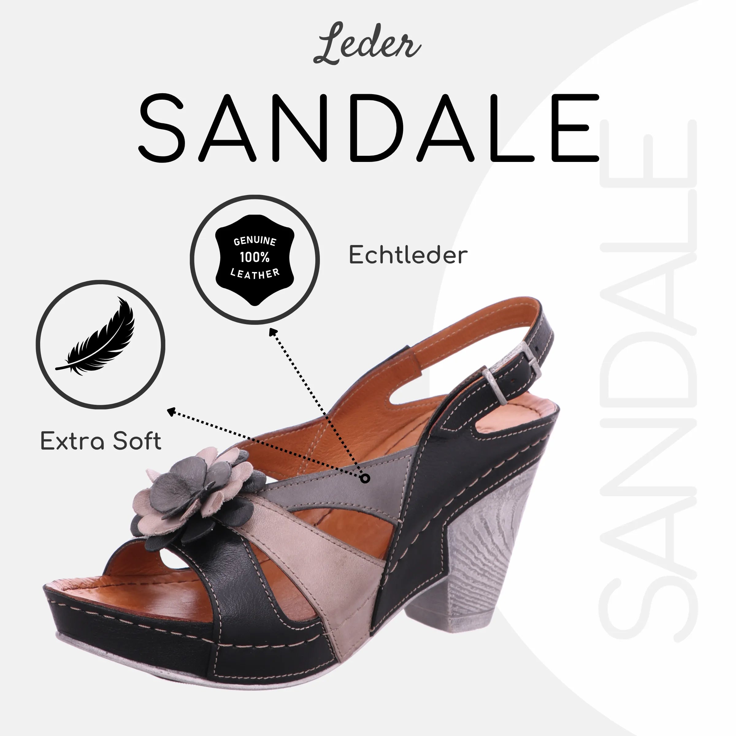 Gemini Damen Sandale schwarz