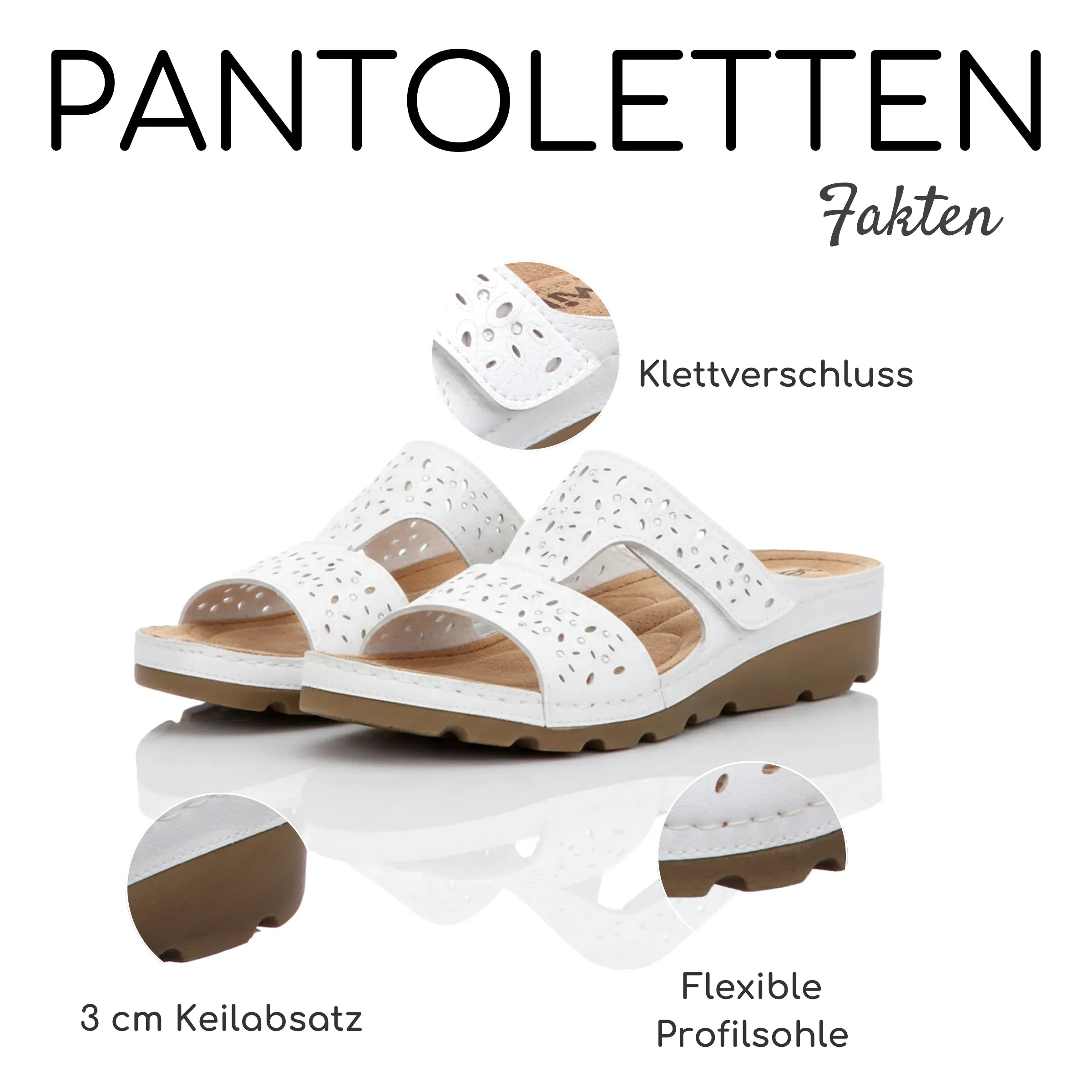 Gemini Damen Pantolette weiß