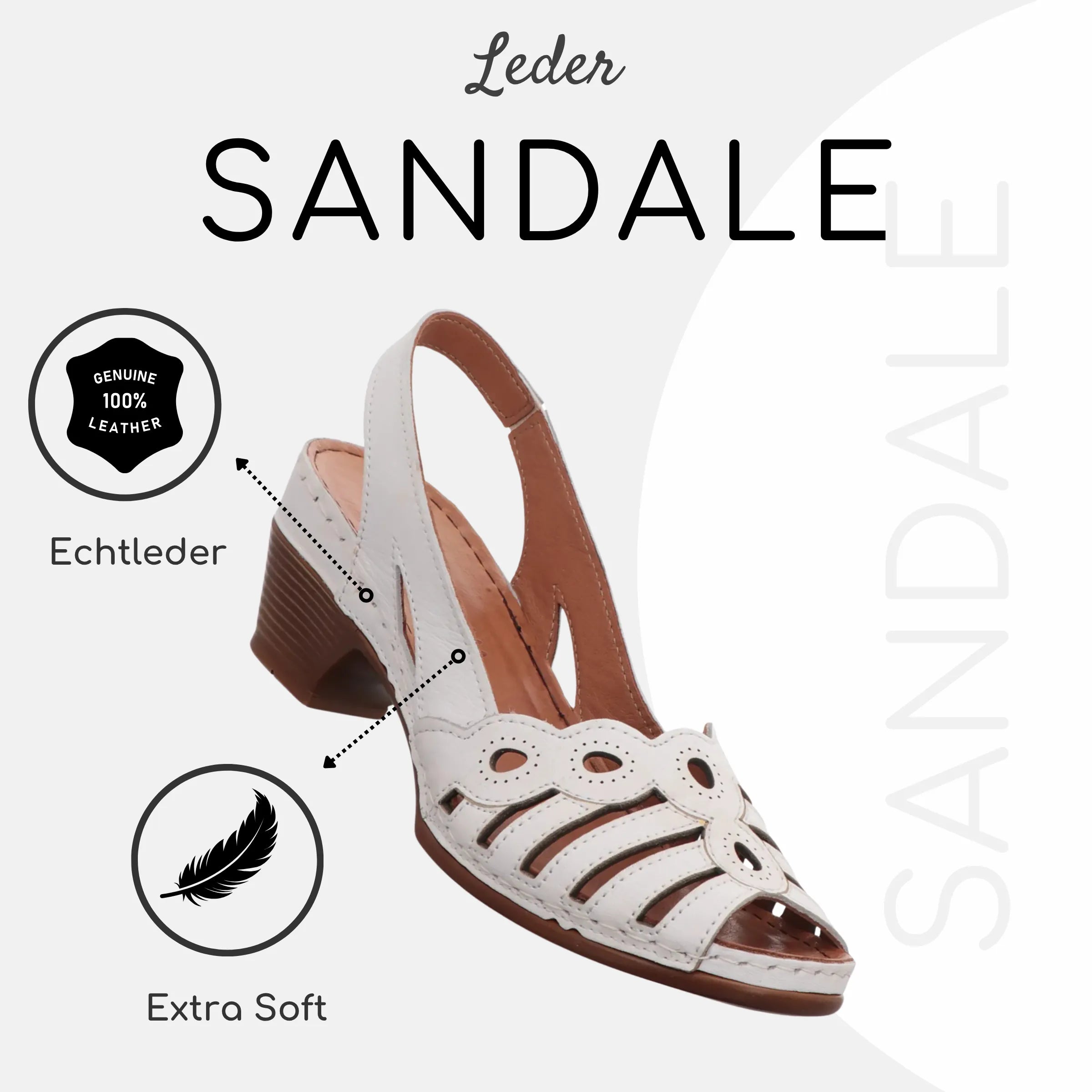 Gemini Damen Sandale weiß - Gemini Schuhe