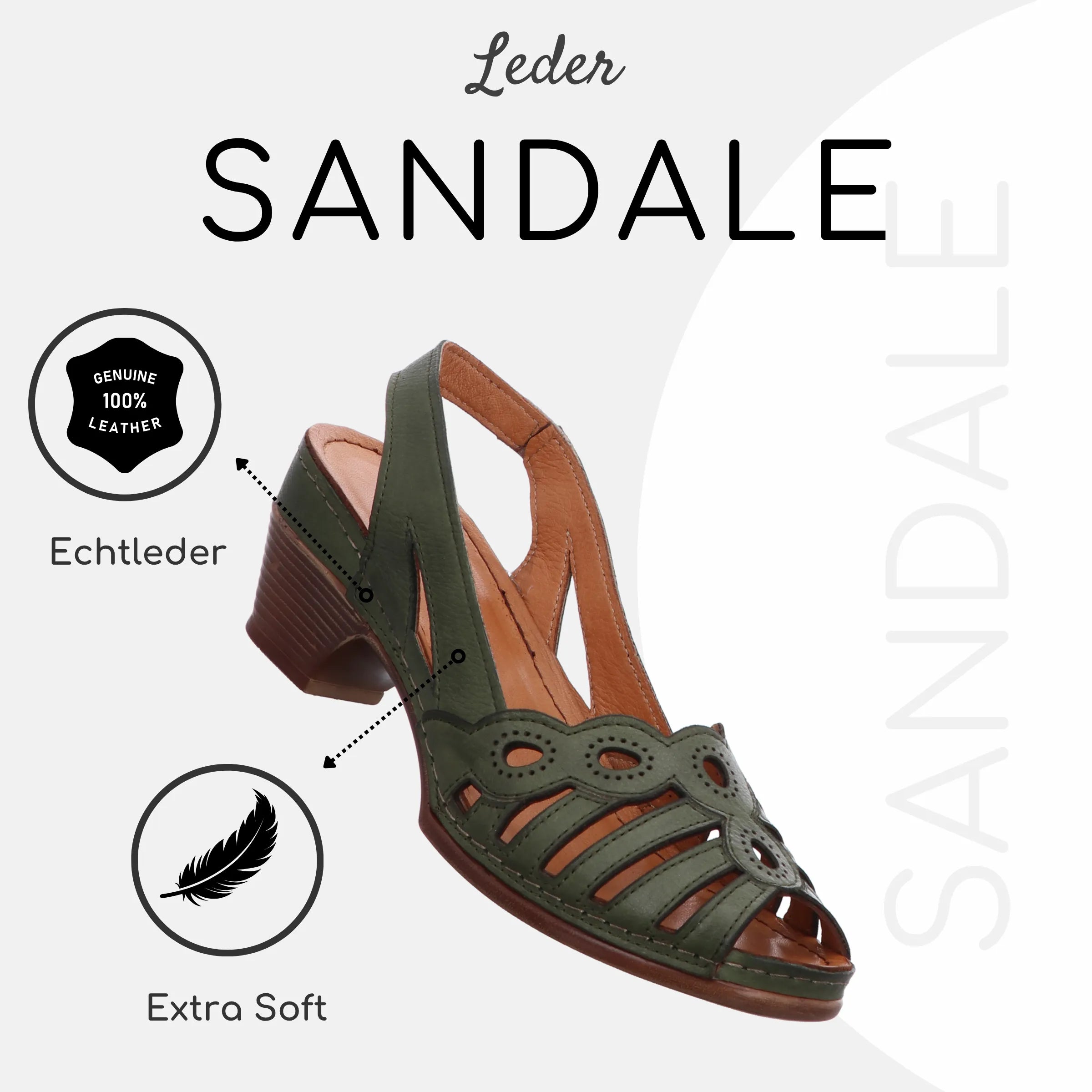 Gemini Damen Sandale grün - Gemini Schuhe