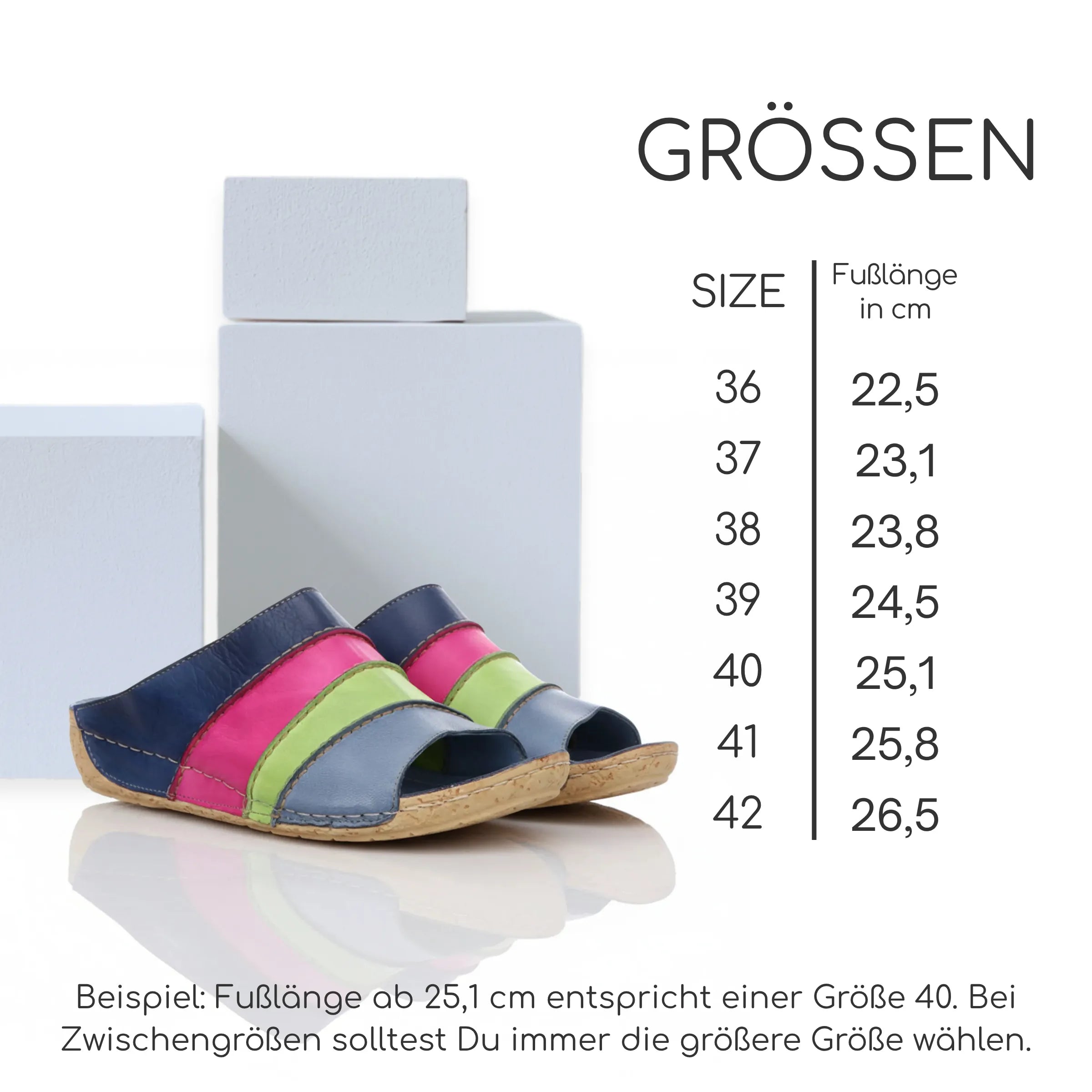 Gemini Damen Pantolette bunt - Gemini Schuhe