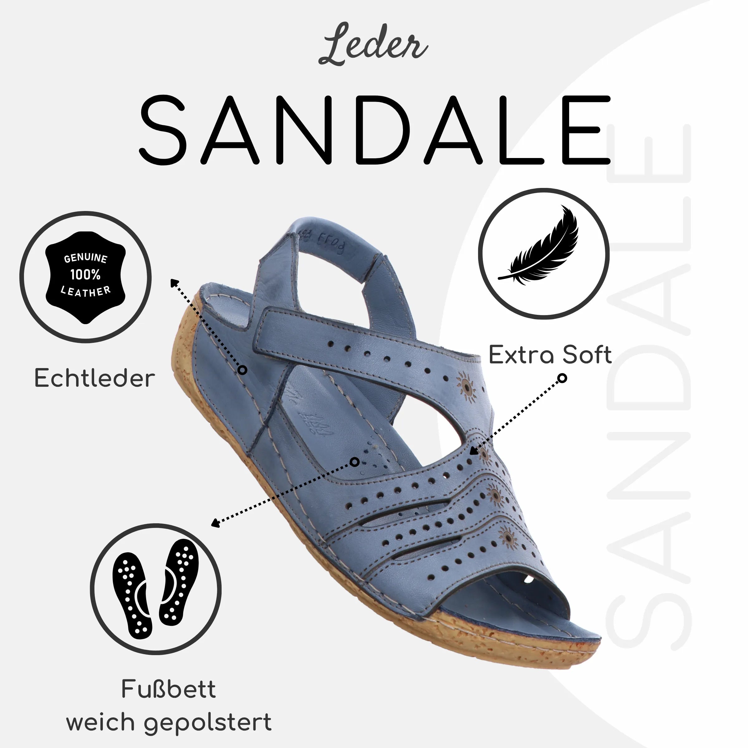 Gemini Damen Sandale blau - Gemini Schuhe