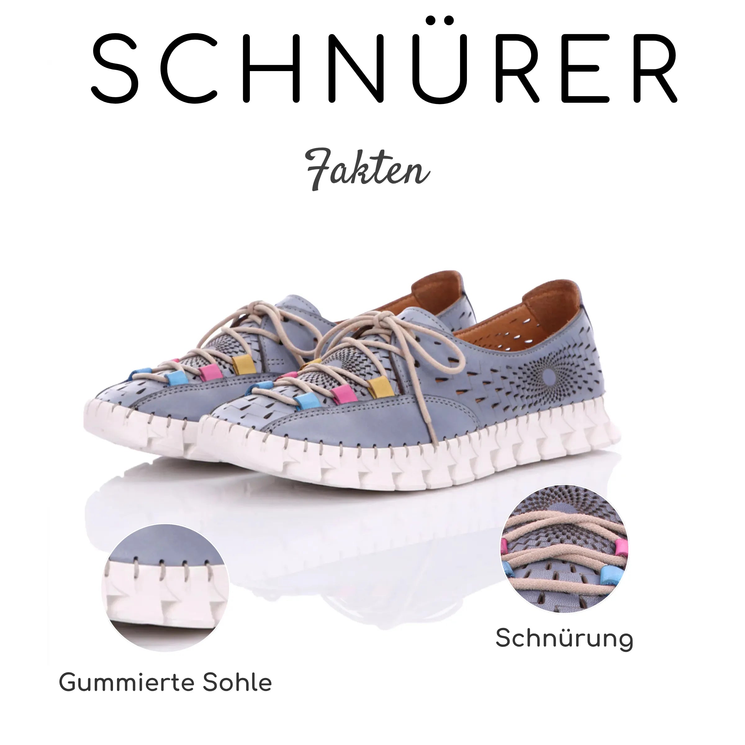 Gemini Damen Schnürschuh blau - Gemini Schuhe