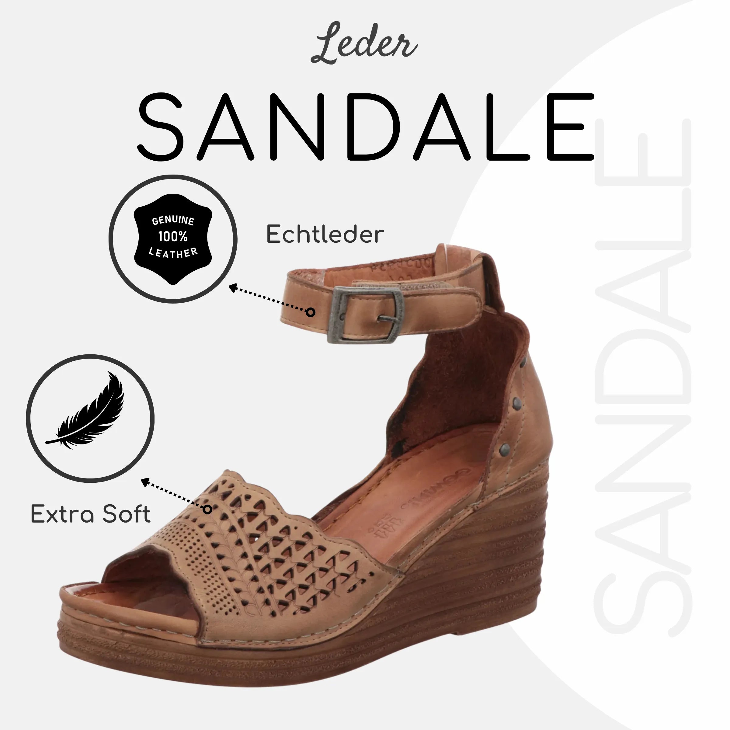 Gemini Damen Sandale braun - Gemini Schuhe