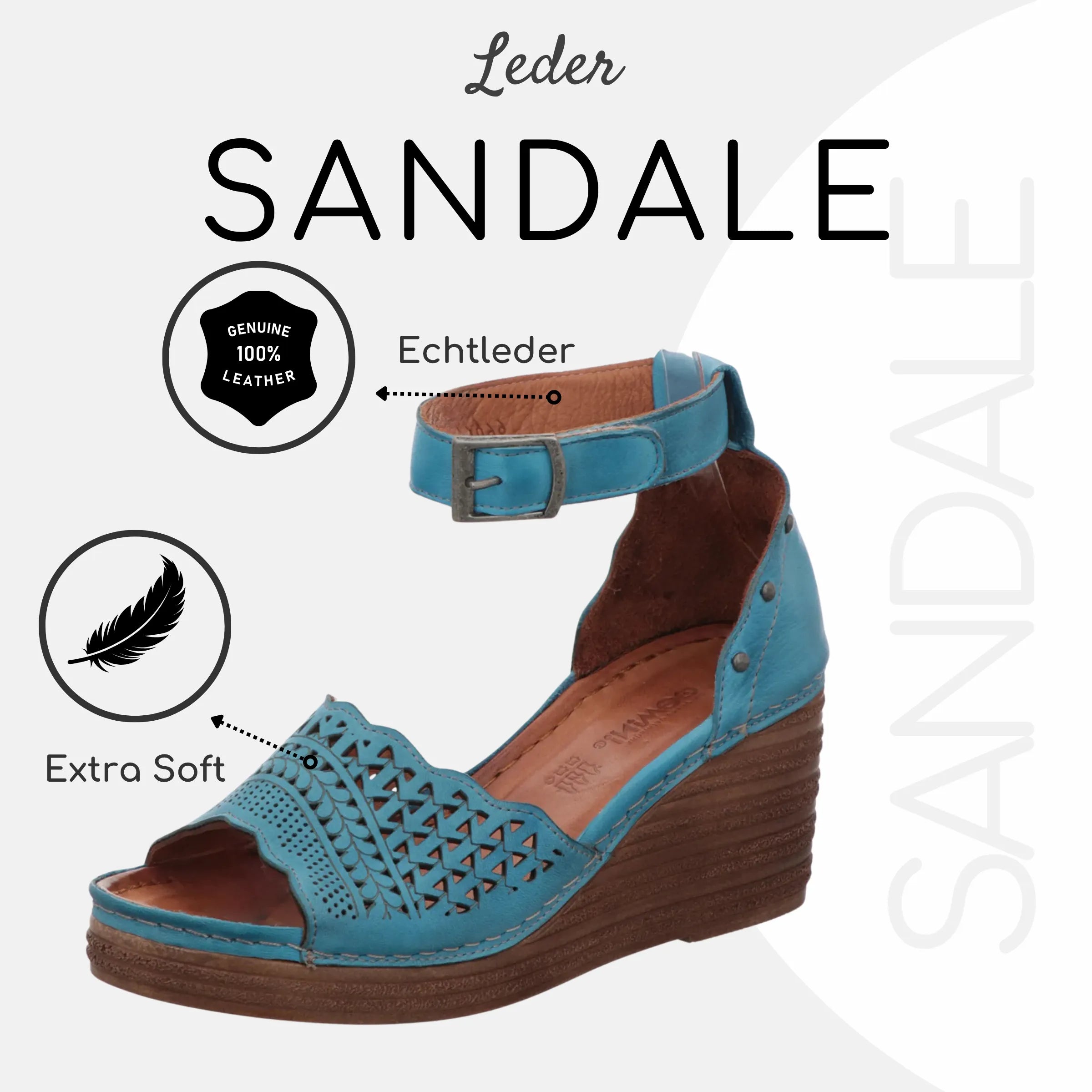 Gemini Damen Sandale blau - Gemini Schuhe