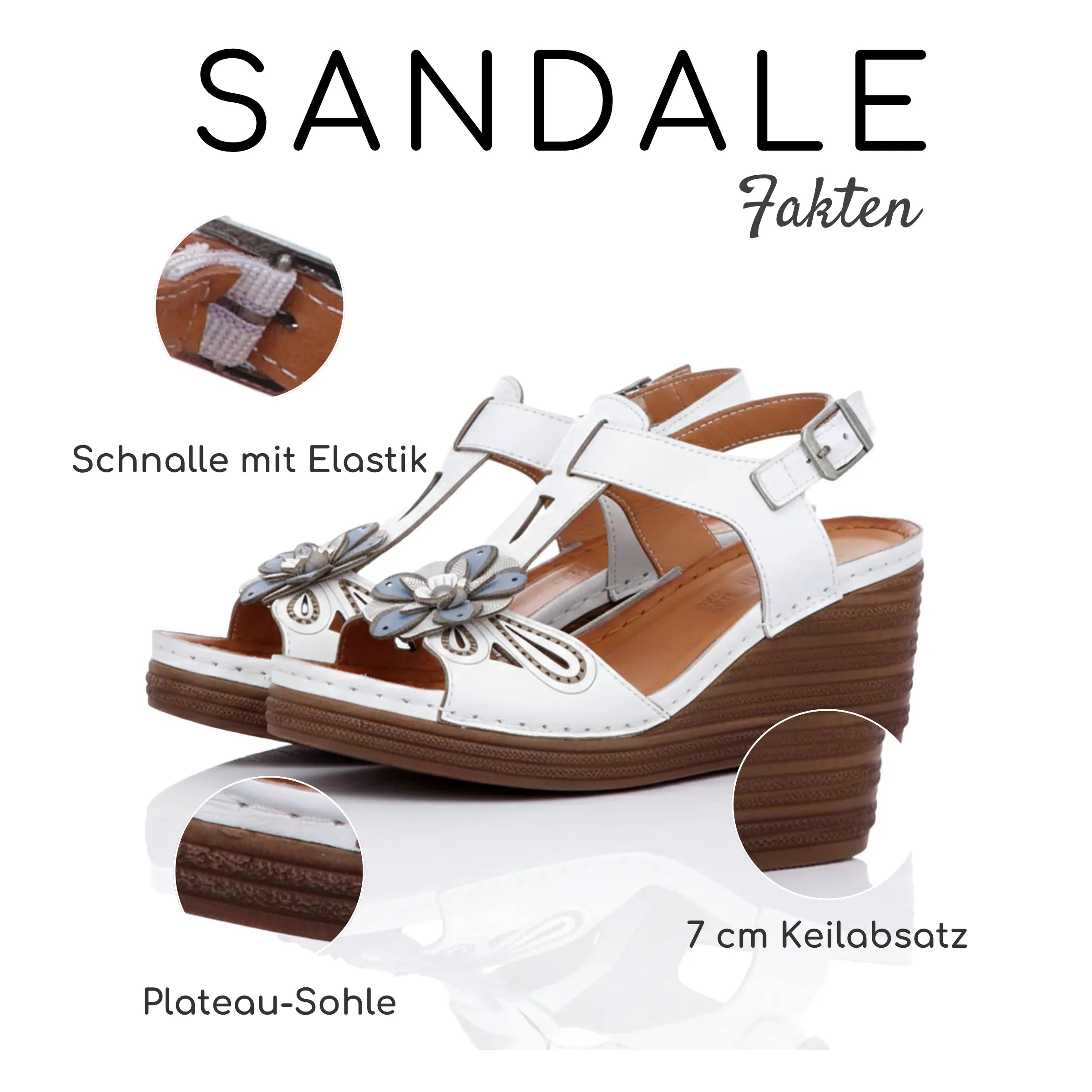 Gemini Damen Sandale weiß - Gemini Schuhe