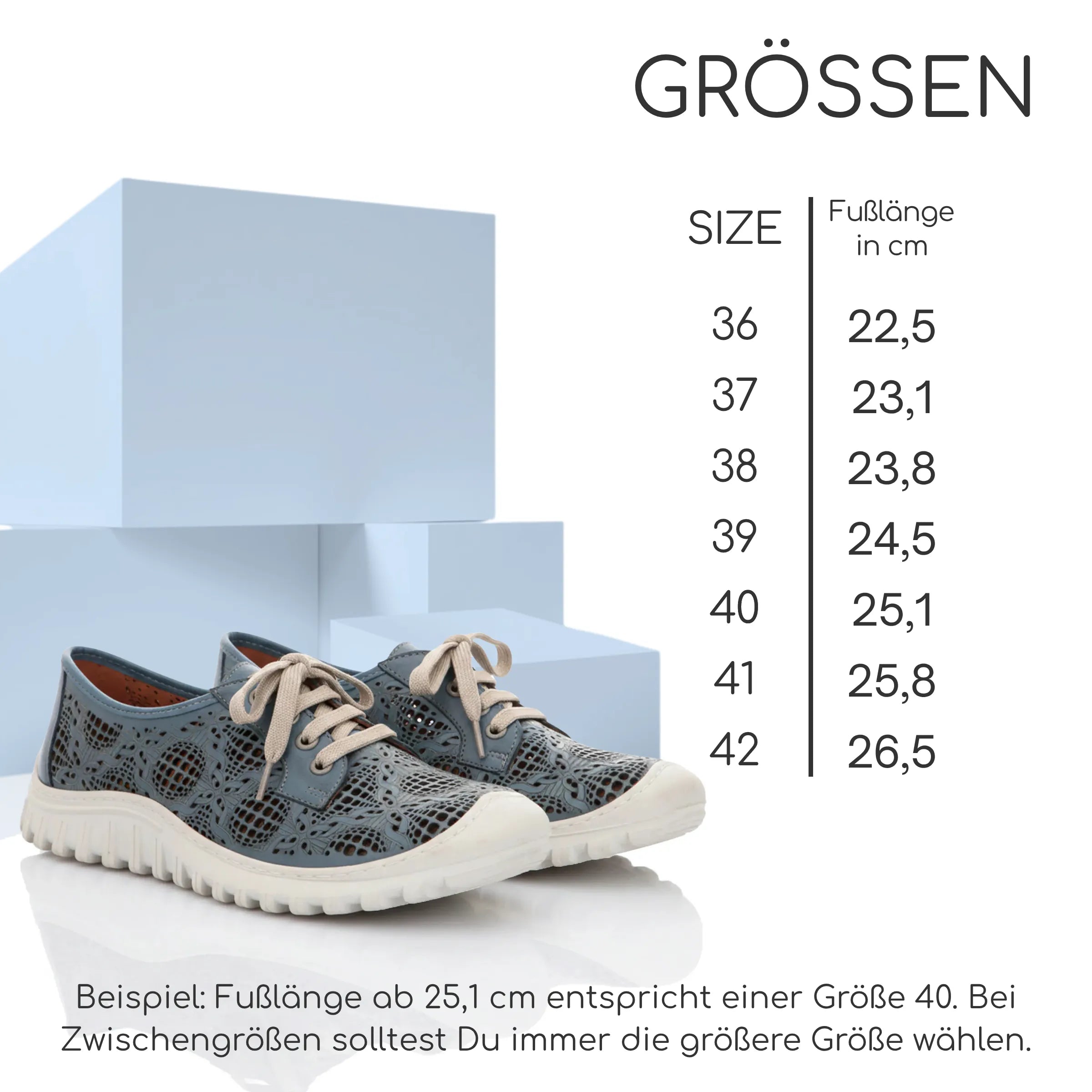 Gemini Damen Schnürschuh blau - Gemini Schuhe