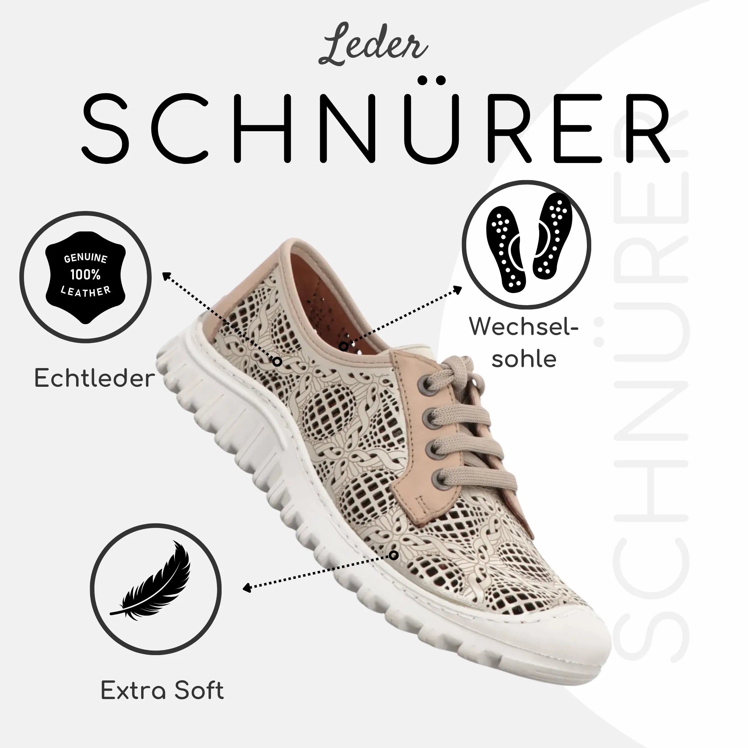 Gemini Damen Schnürschuh gold - Gemini Schuhe