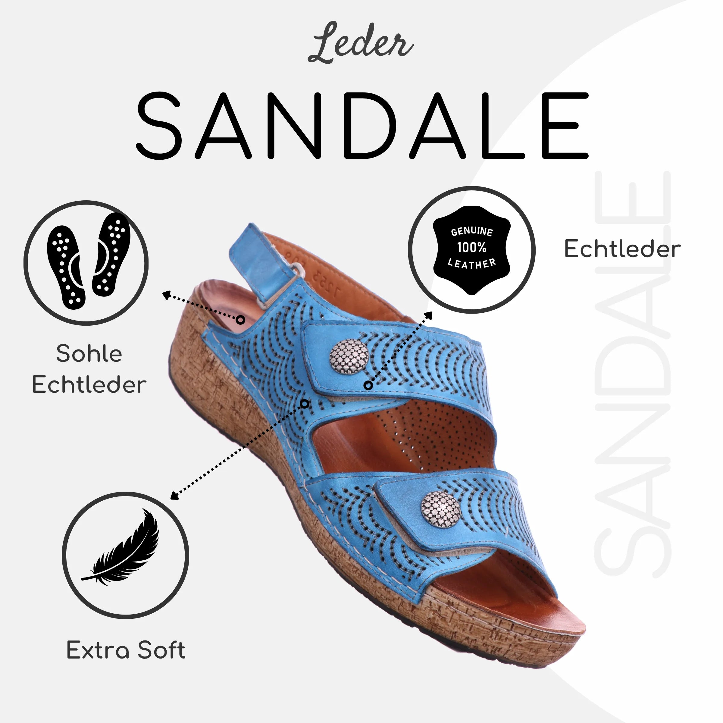 Gemini Damen Sandale blau - Gemini Schuhe