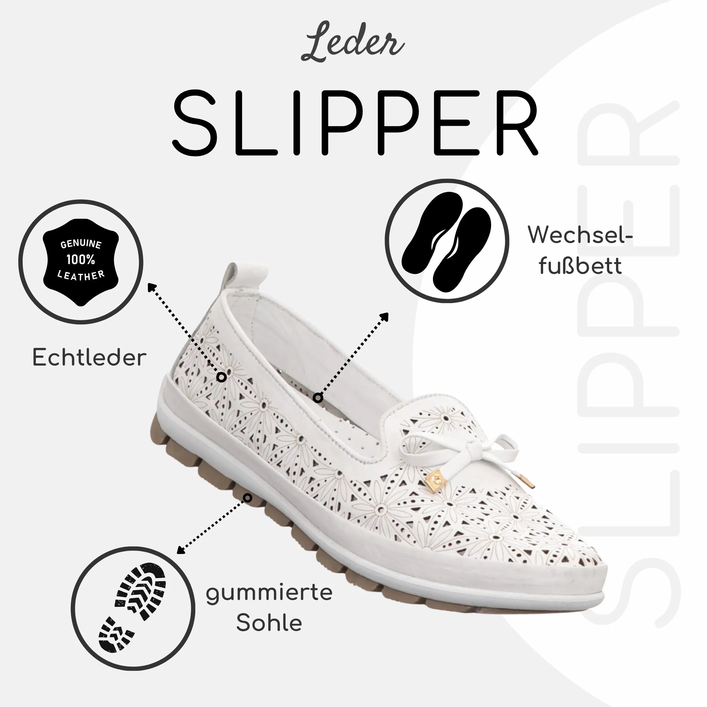 Gemini Damen Slipper weiß - Gemini Schuhe