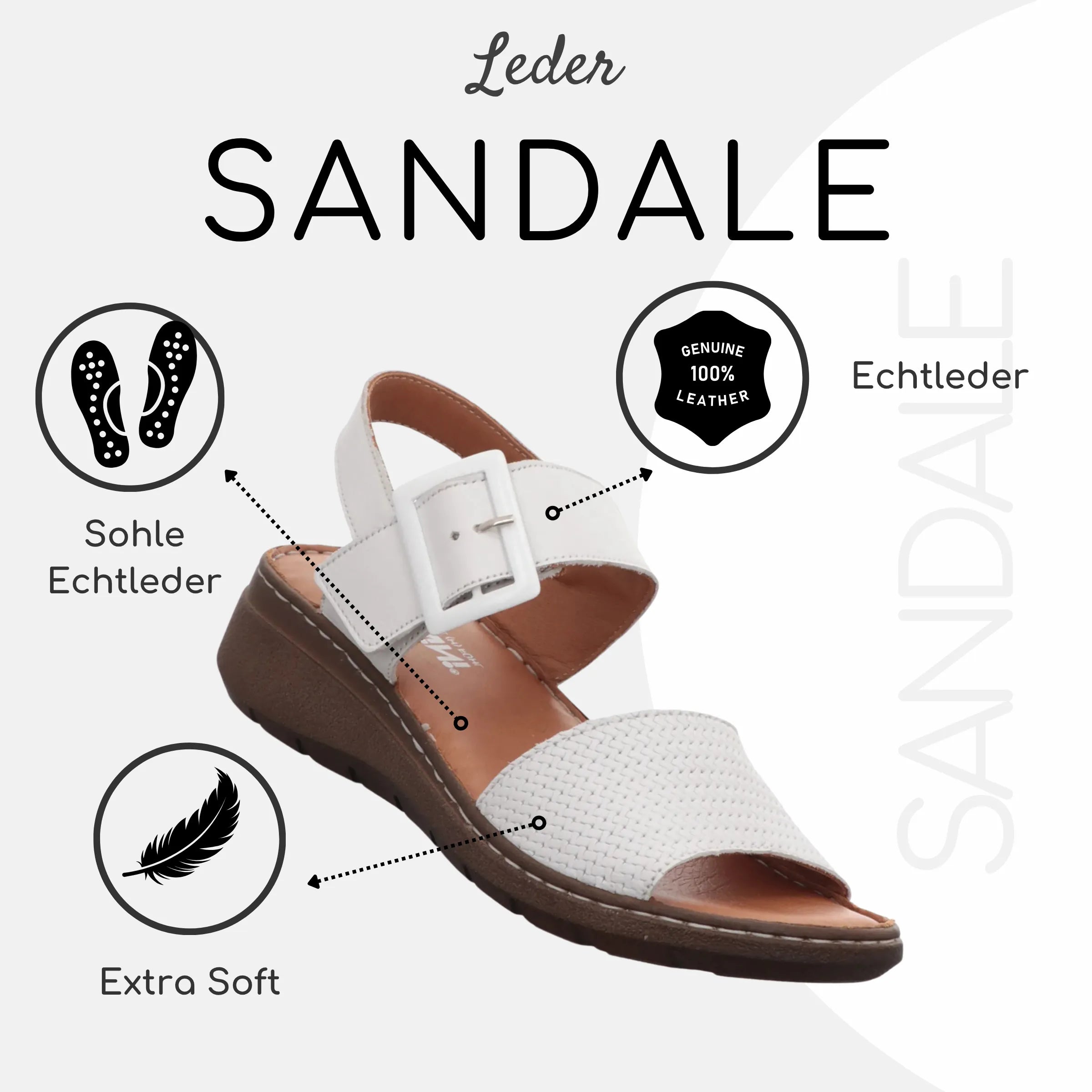 Gemini Damen Sandale weiß - Gemini Schuhe