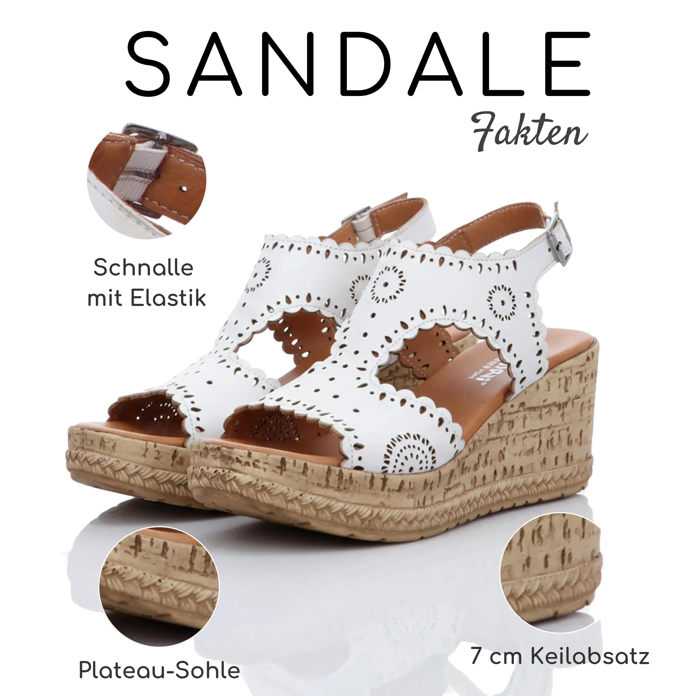 Gemini Damen Sandale weiß - Gemini Schuhe