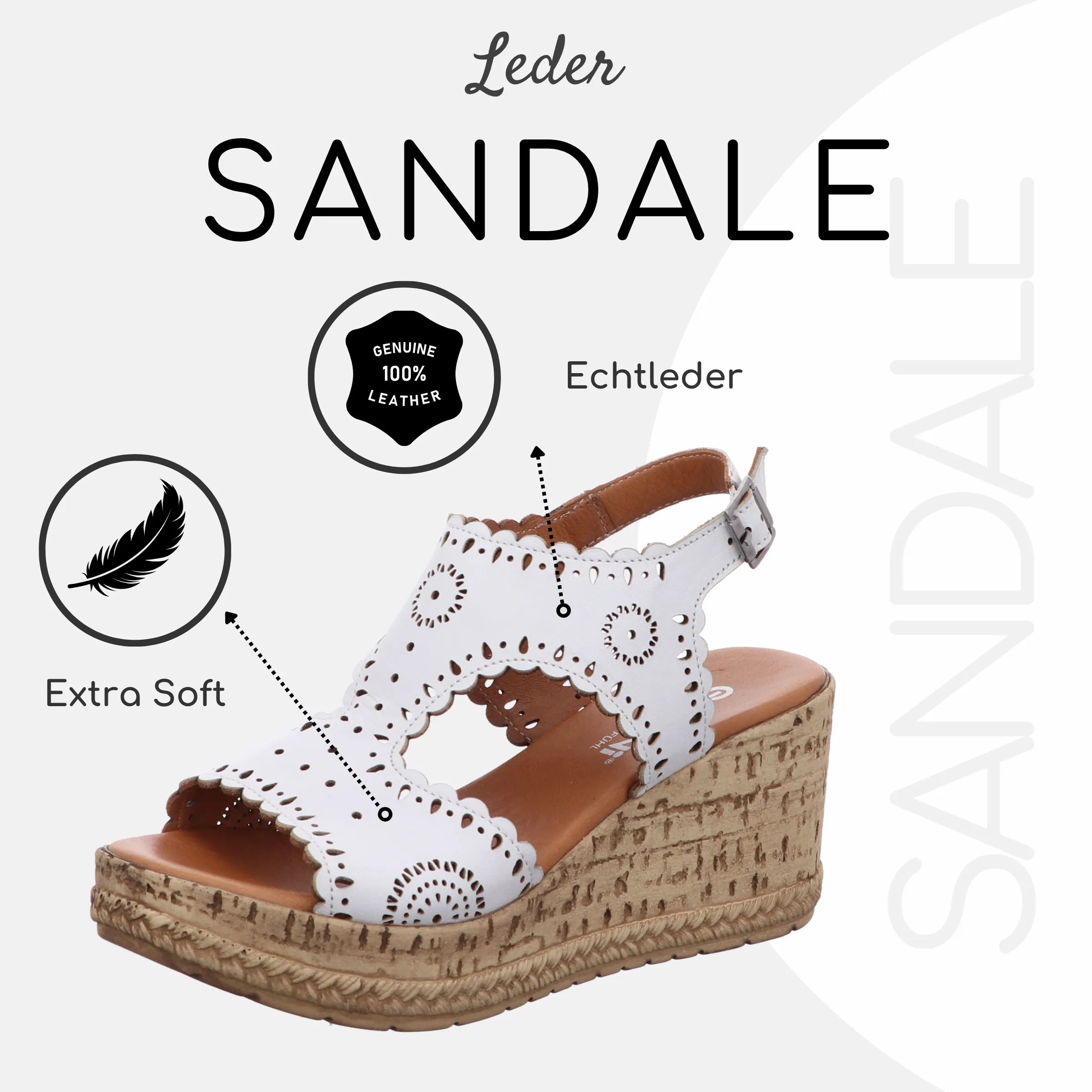 Gemini Damen Sandale weiß - Gemini Schuhe