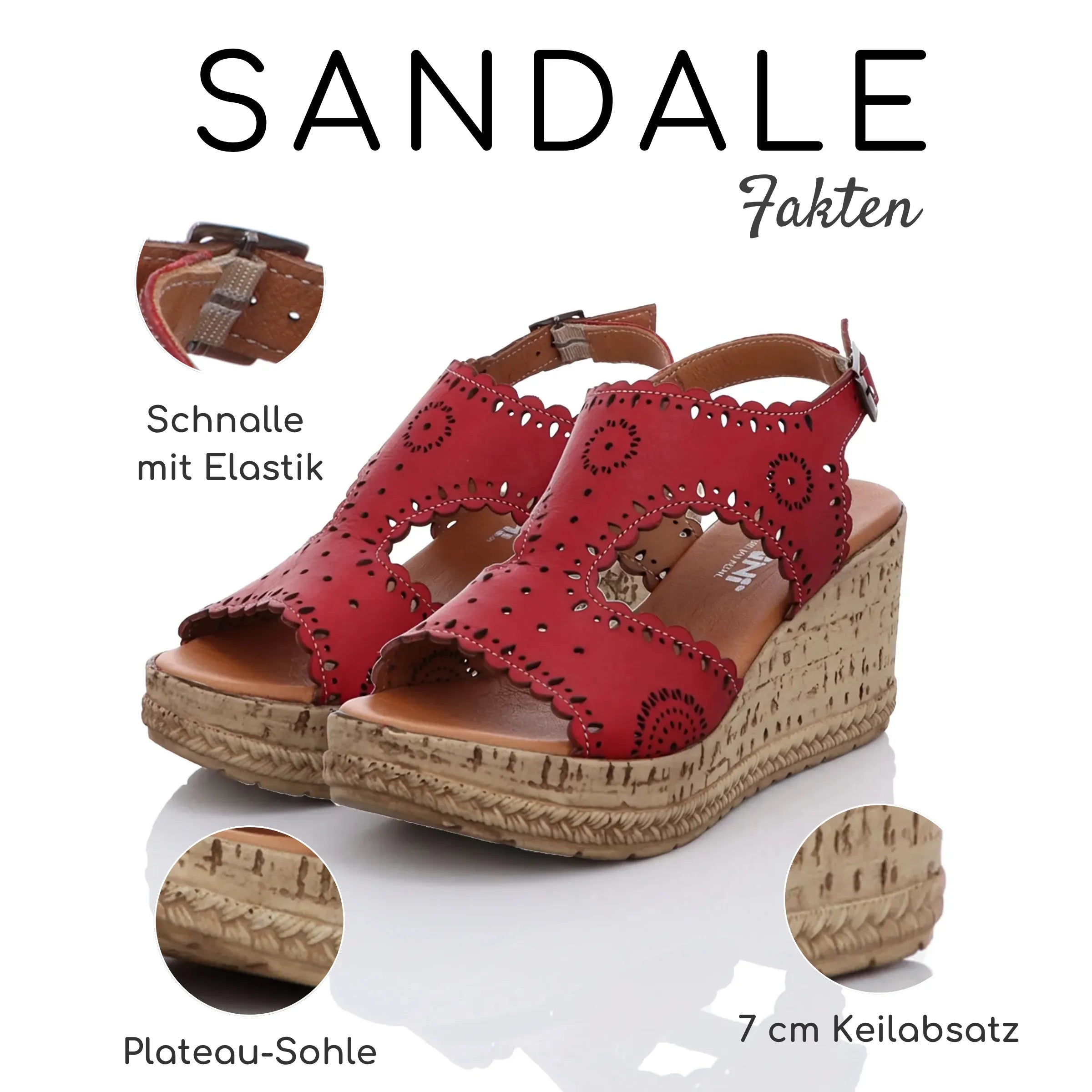 Gemini Damen Sandale rot - Gemini Schuhe