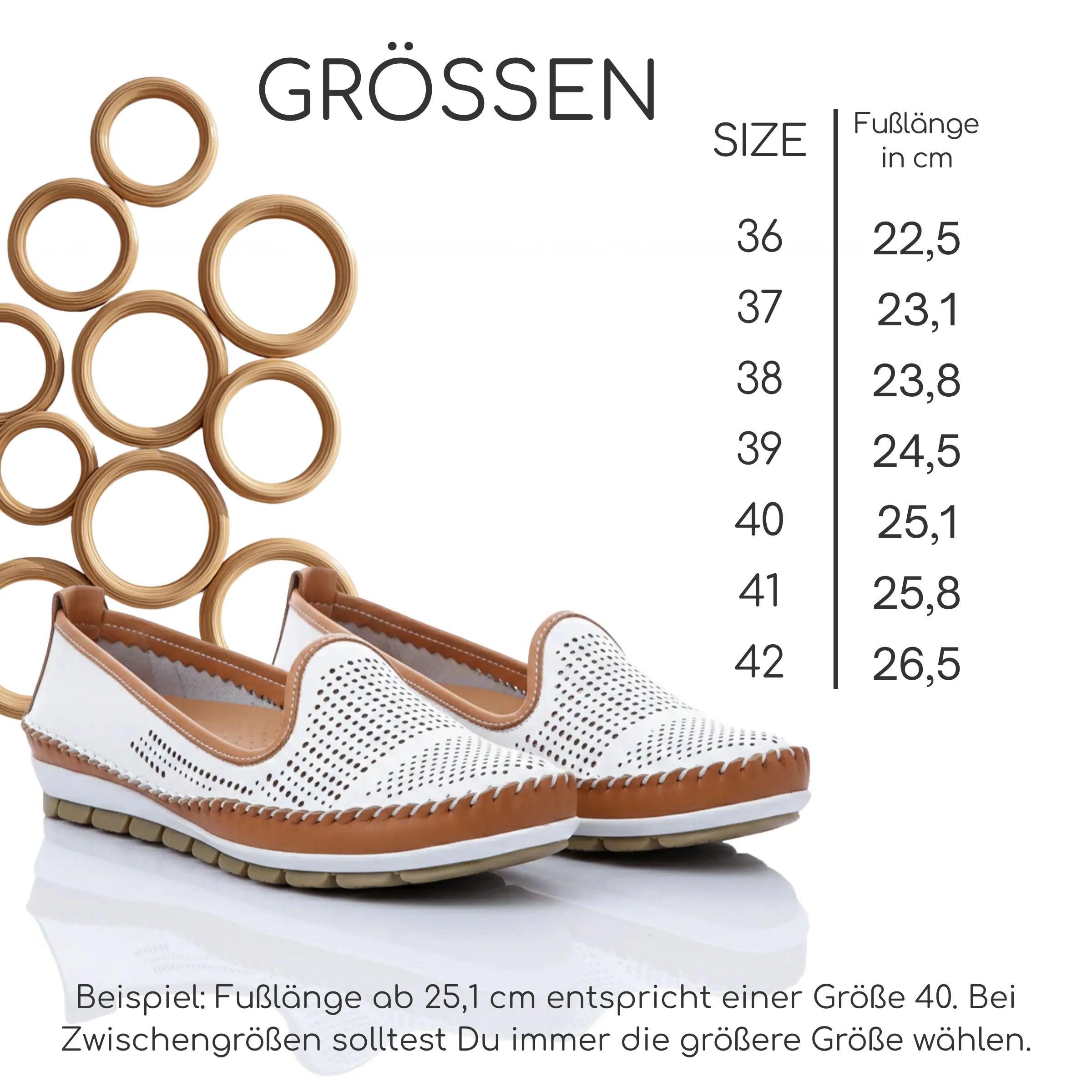 Gemini Damen Slipper weiß braun - Maritimer Stil