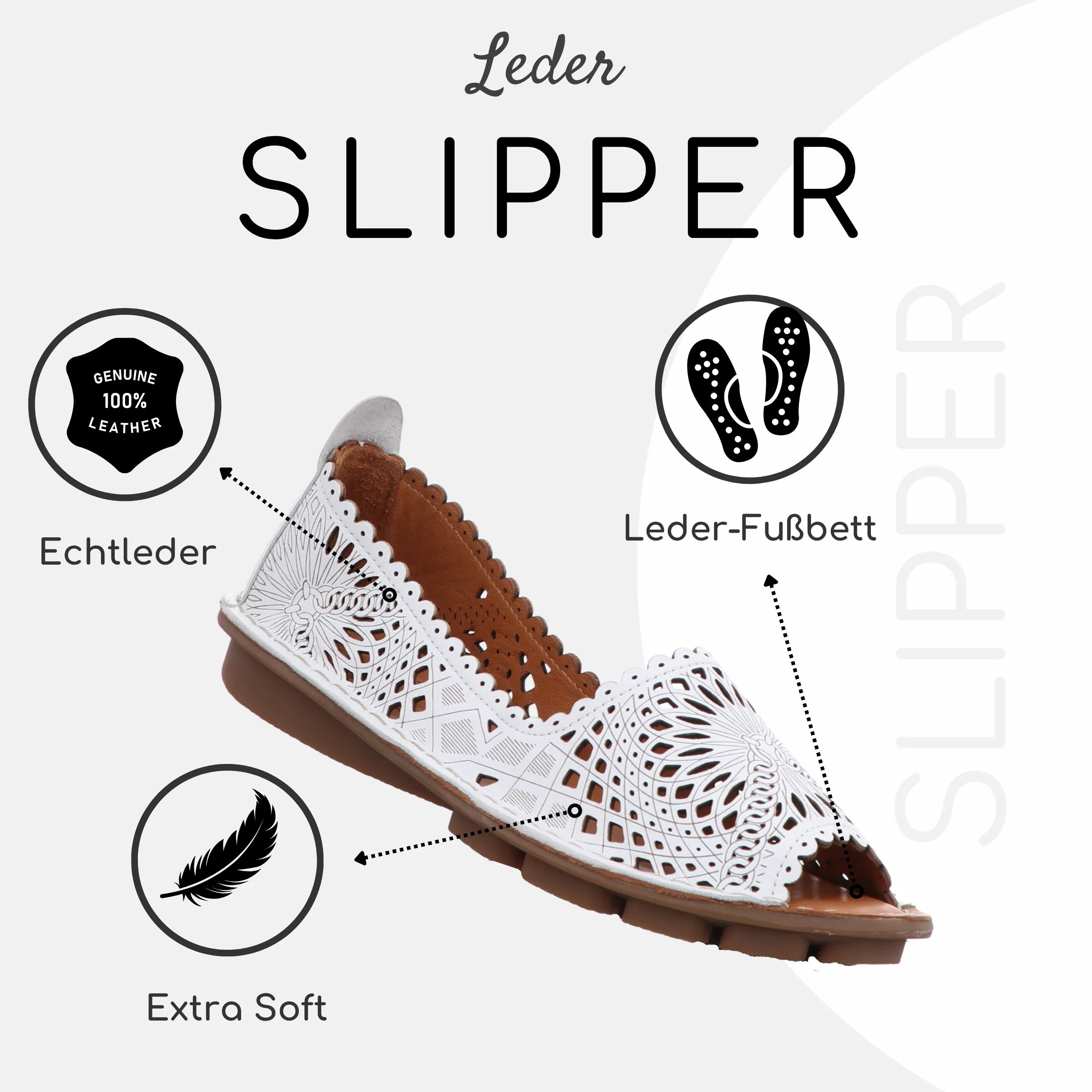 Gemini Damen Slipper weiß - Gemini Schuhe