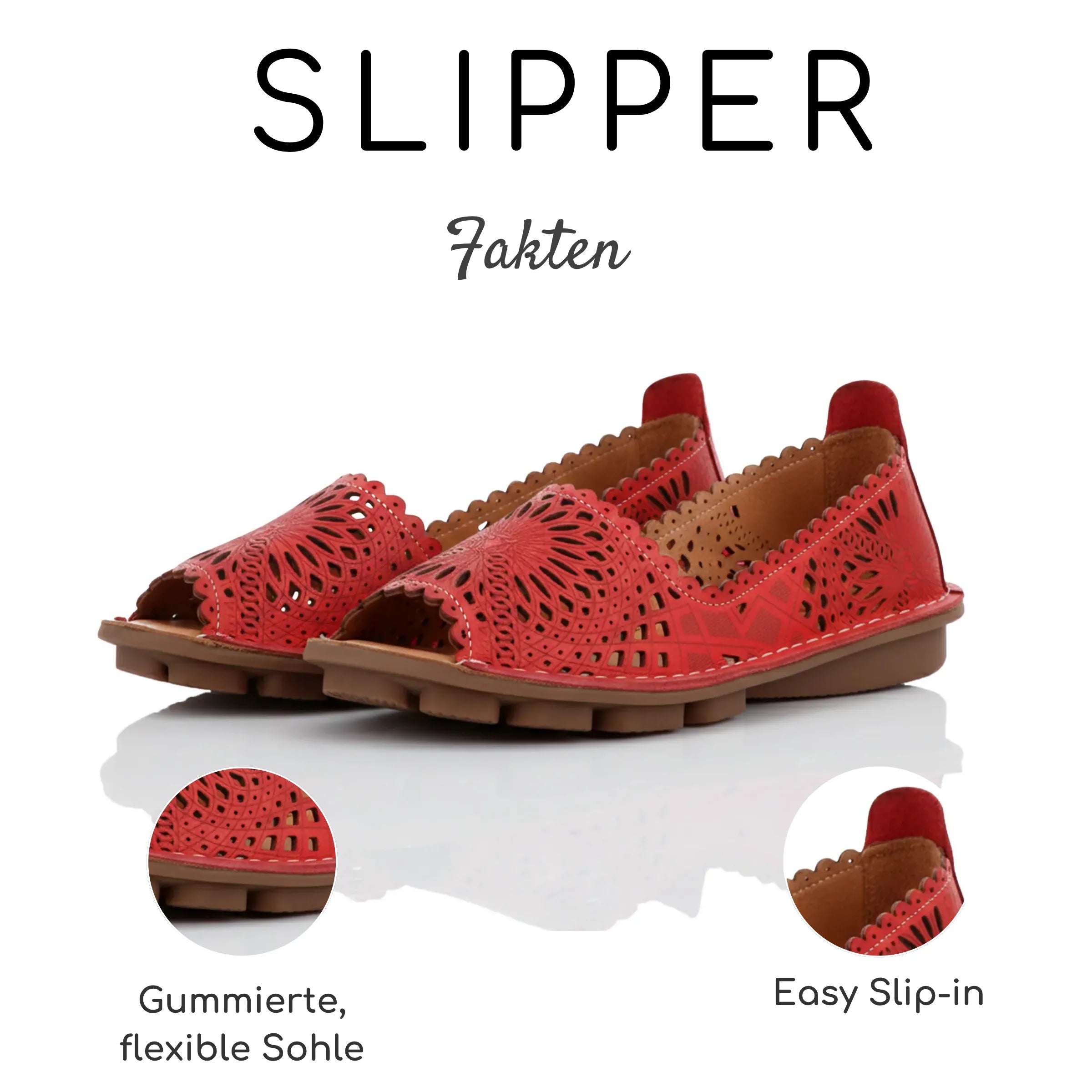 Gemini Damen Slipper rot - Gemini Schuhe