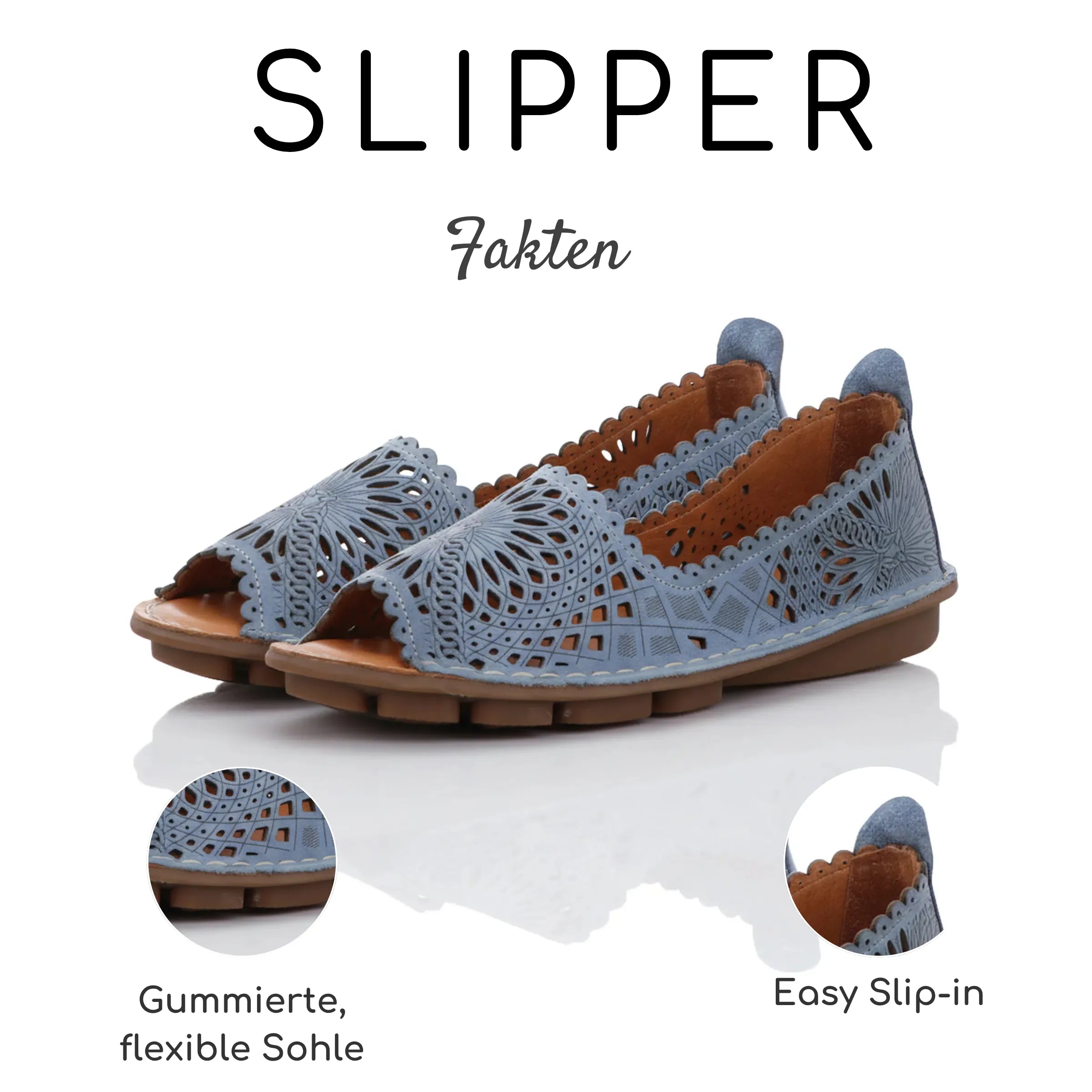 Gemini Damen Slipper blau - Gemini Schuhe