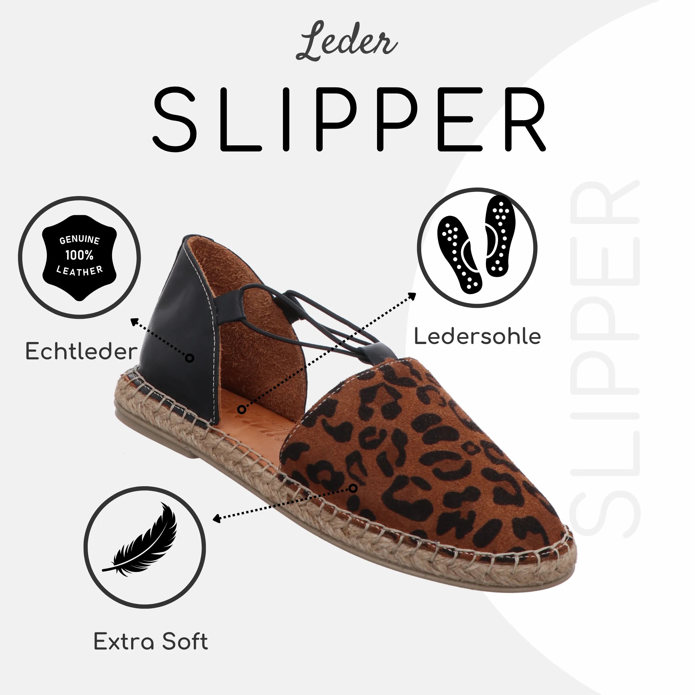 Gemini Damen Leo Slipper schwarz - Gemini Schuhe