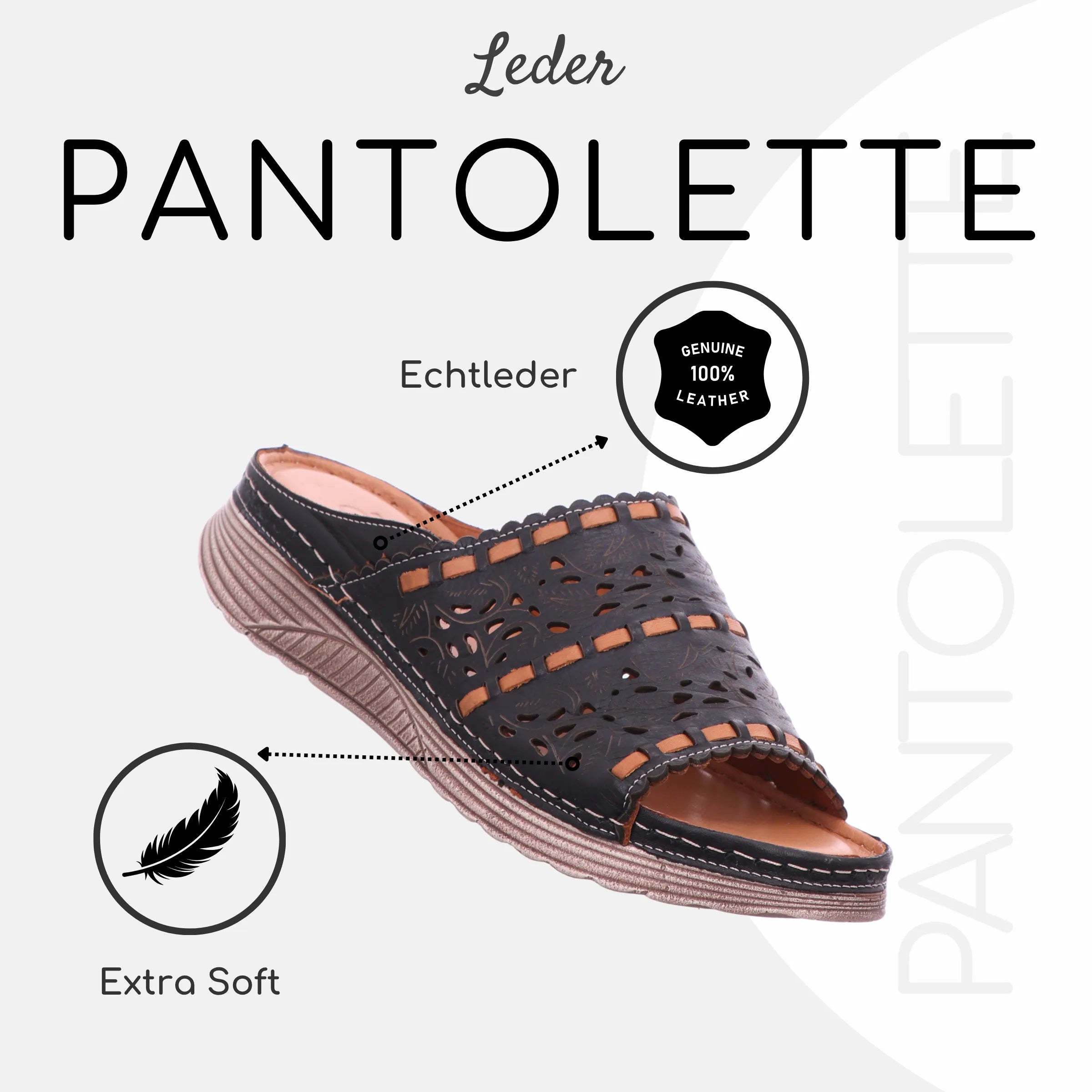 Gemini Damen Pantolette schwarz - Gemini Schuhe