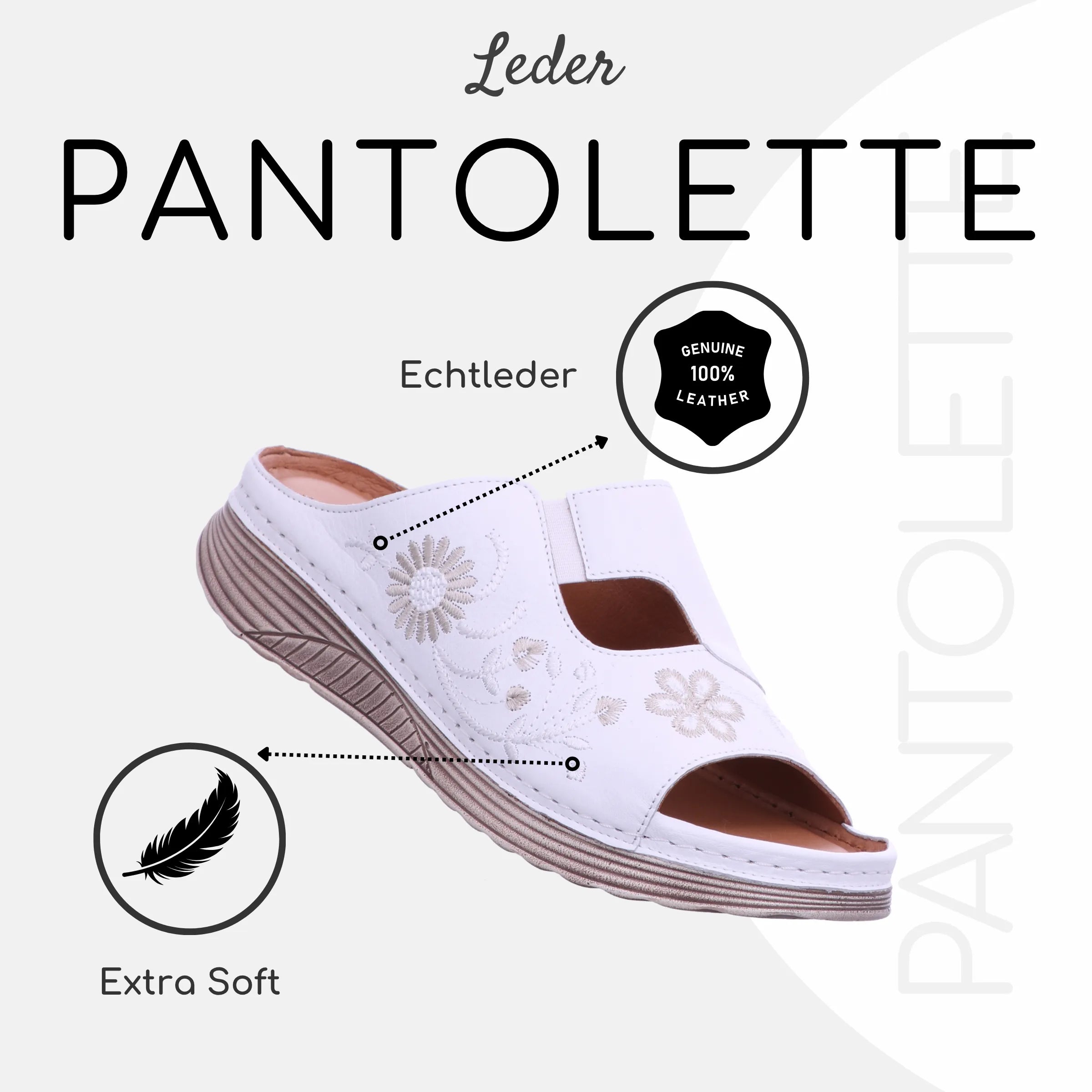 Gemini Damen Pantolette weiß - Gemini Schuhe