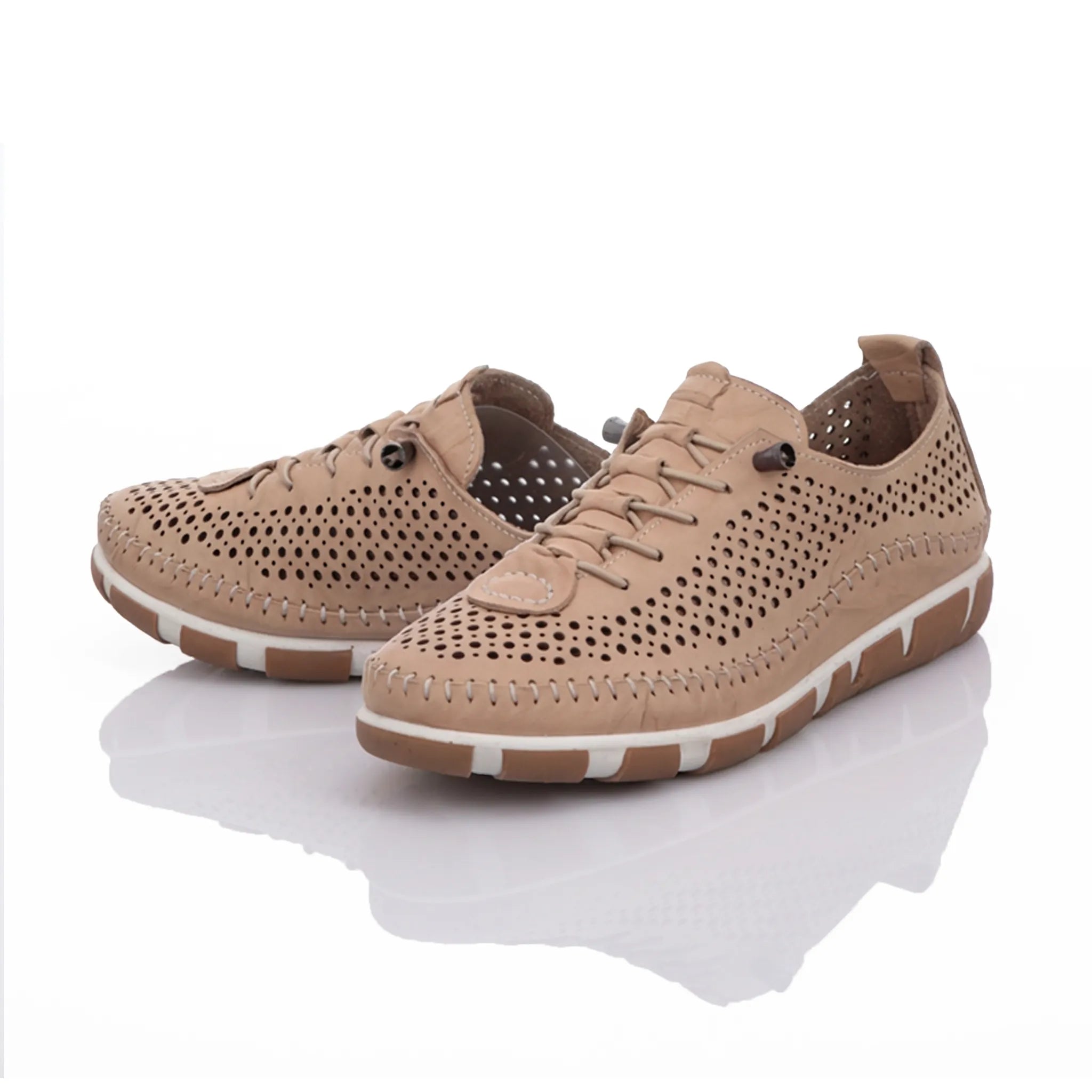 Gemini Damen Schnürschuh beige - Gemini Schuhe