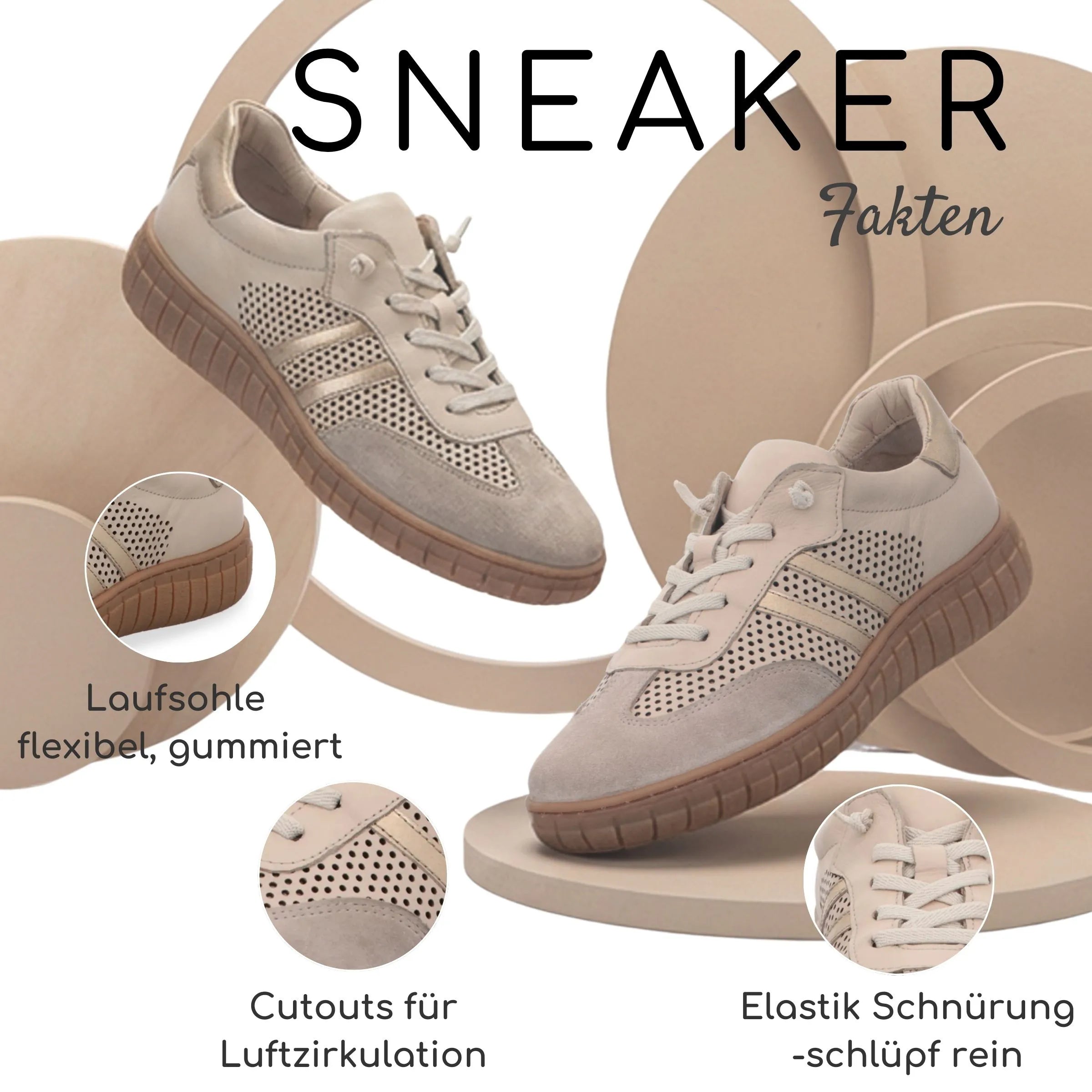 Gemini Damen Sneaker beige - Gemini Schuhe