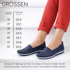 Gemini Damen Slipper blau mit Groessentabelle