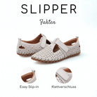 Gemini Damen Slipper weiß mit Klettverschluss, Schlüpfschuh
