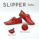 Gemini Damen Slipper rot  Fakten Klettverschluss, Schlüpfschuh