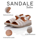 Gemini Damen Sandale Leder grau, breiter Riemen, Klettverschluss