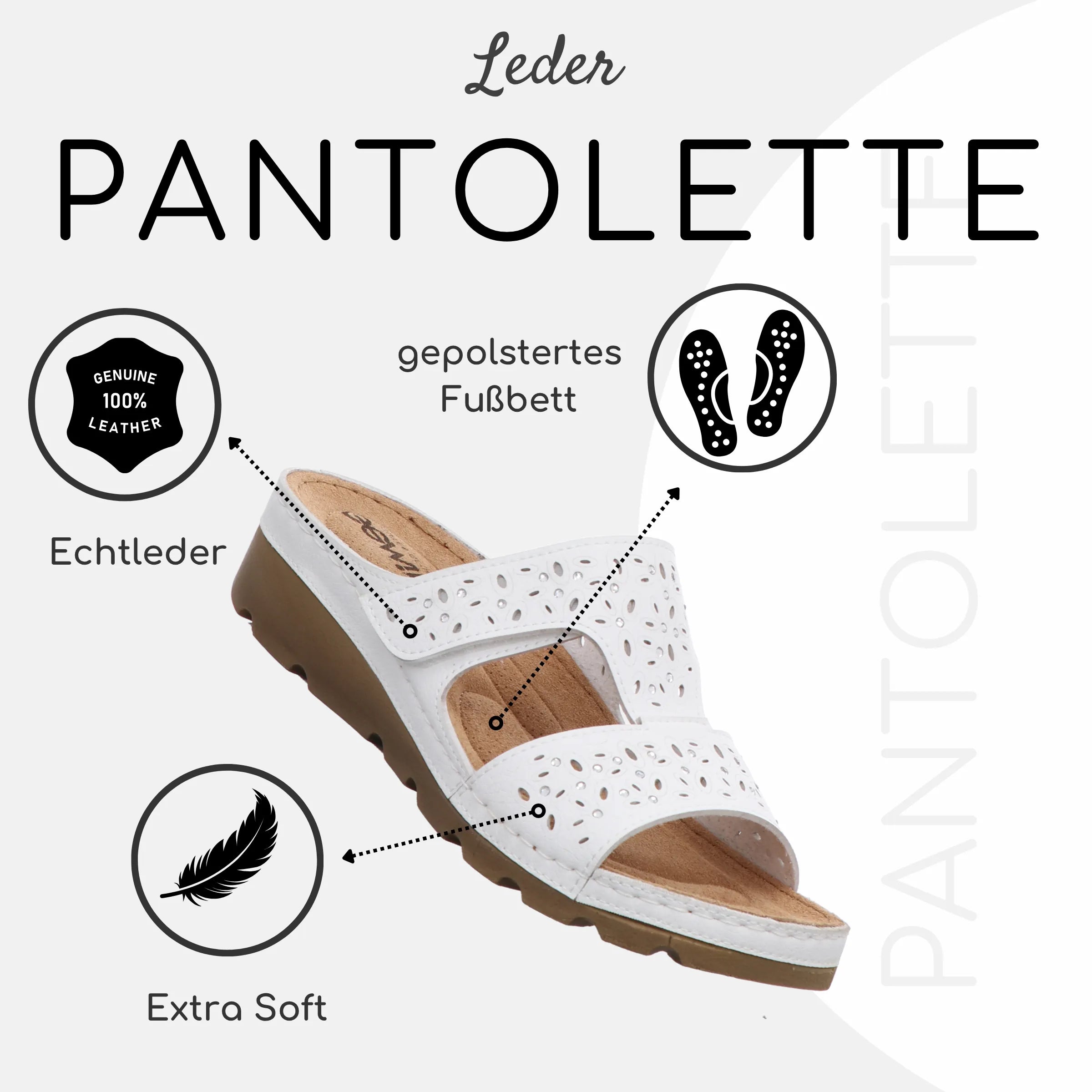 Gemini Damen Pantolette weiß 