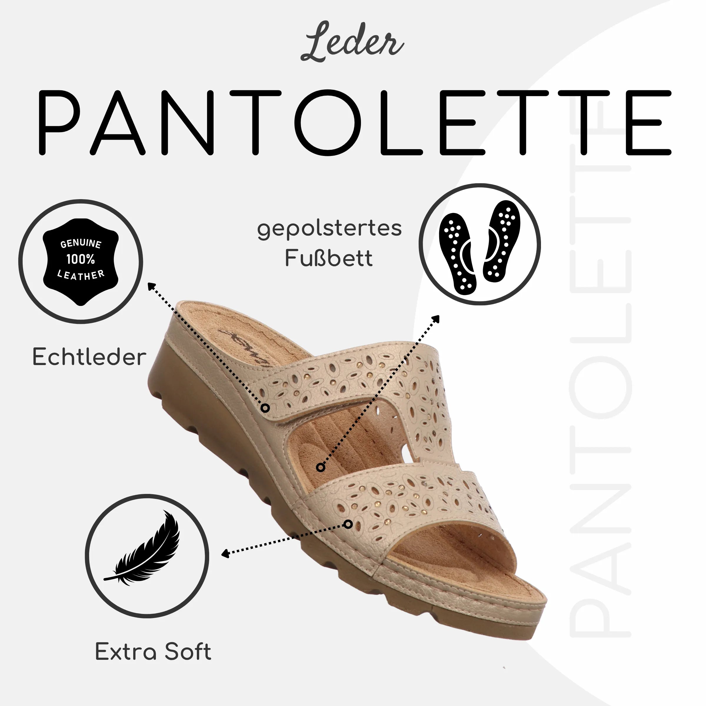 Gemini Damen Pantolette gold - Gemini Schuhe