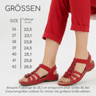 Gemini Damen Sandale rot mit drei Riemen, Blumenaccessoires, Elastikverschluss