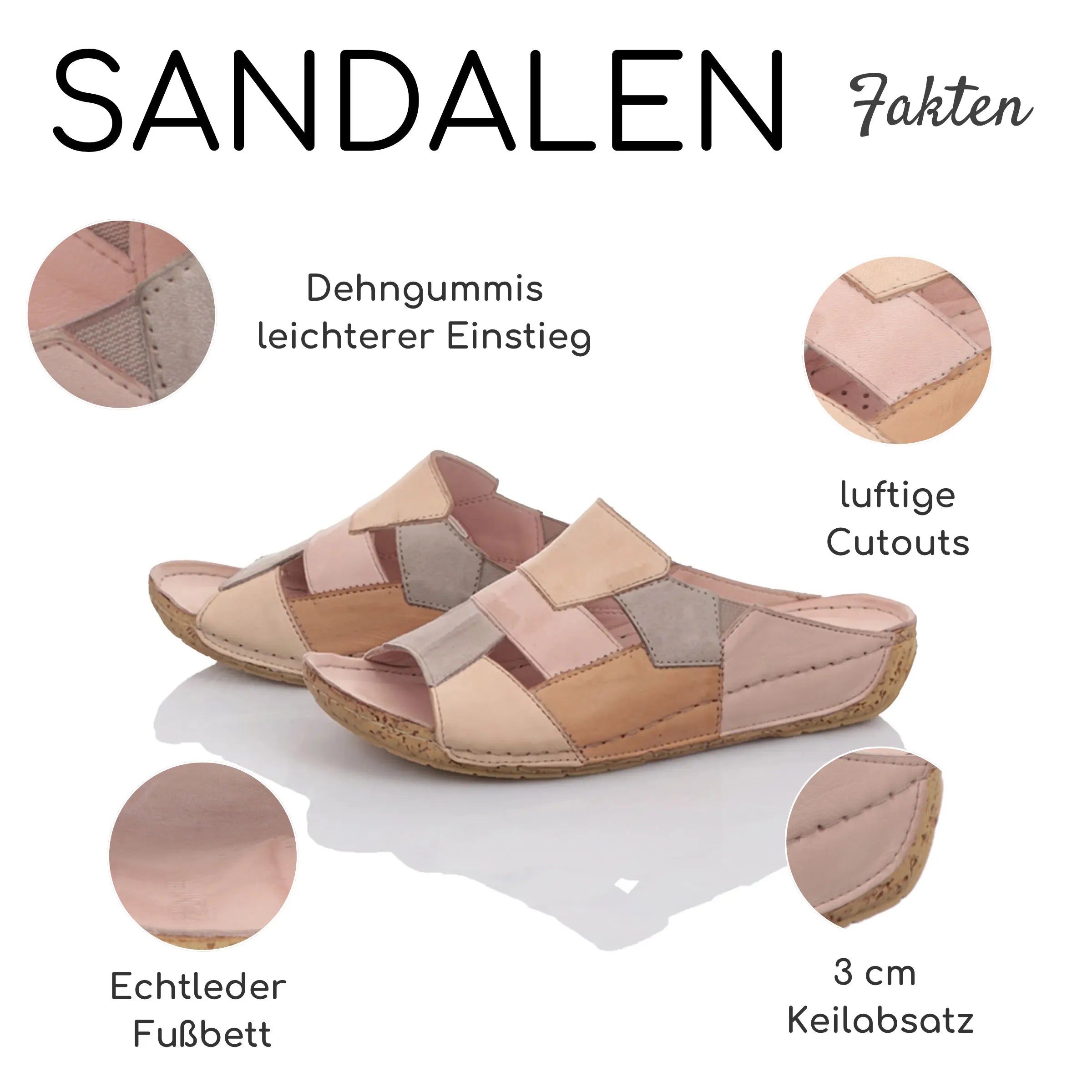 Gemini Damen Pantolette bunt - Gemini Schuhe