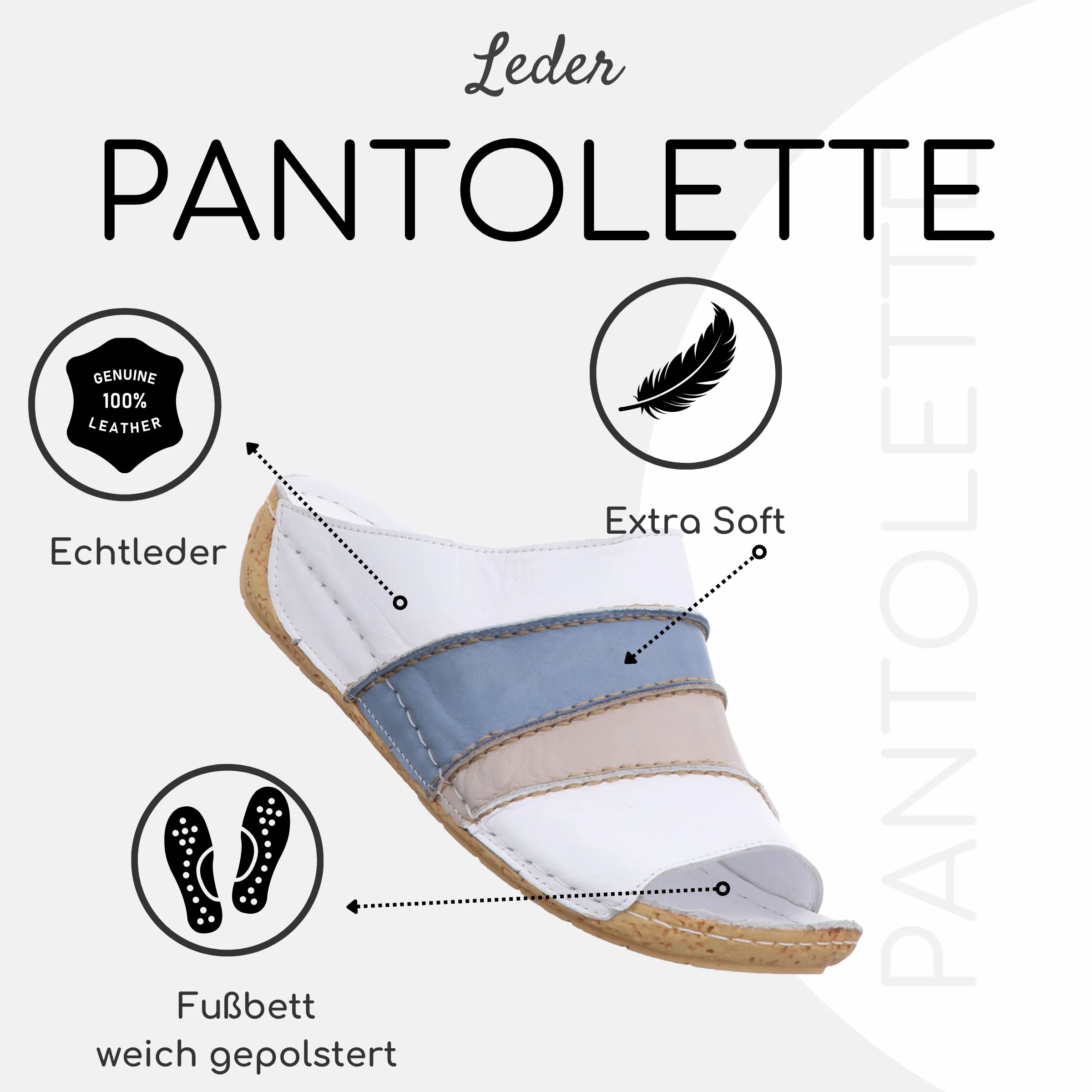 Gemini Damen Pantolette bunt - Gemini Schuhe