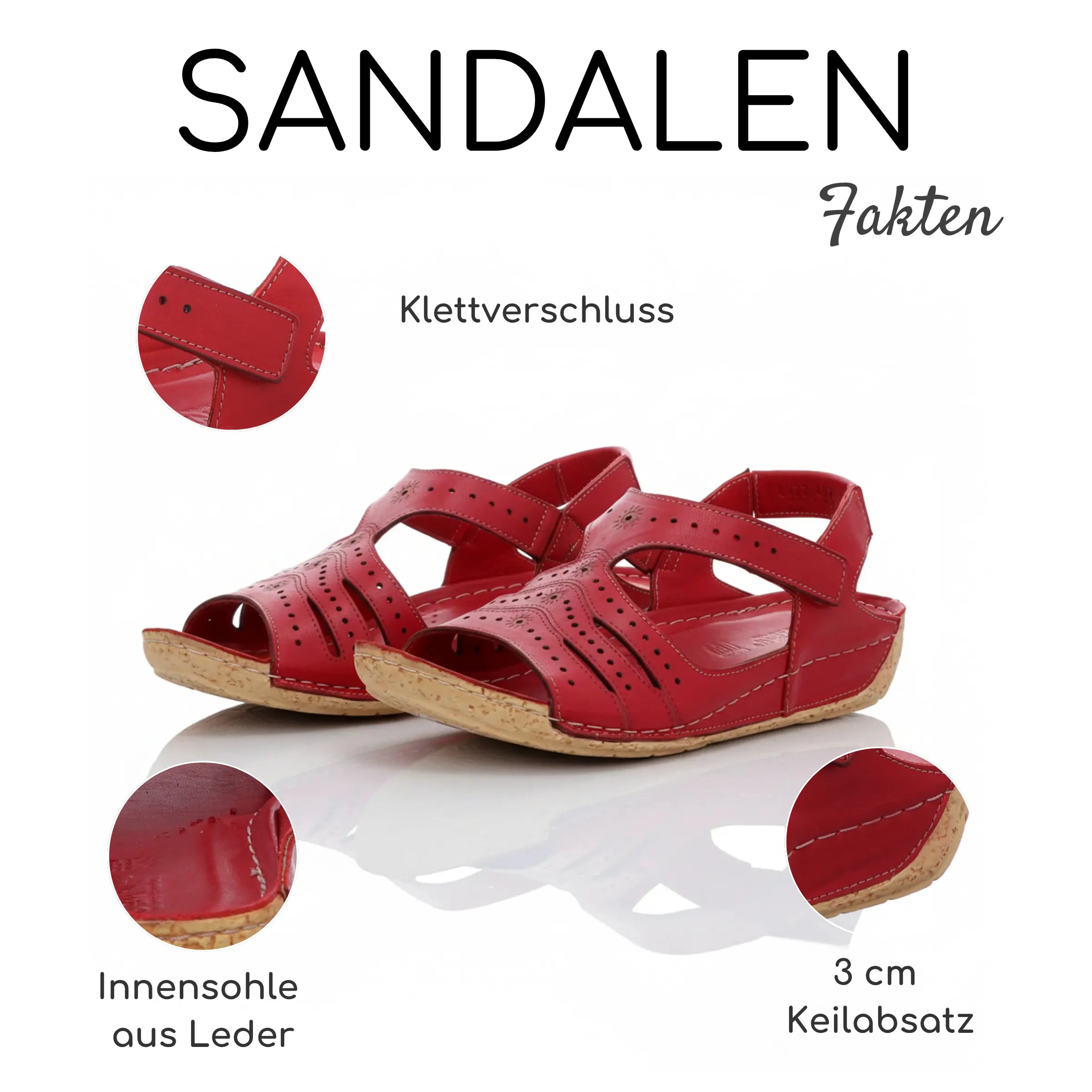 Gemini Damen Sandale rot - Gemini Schuhe