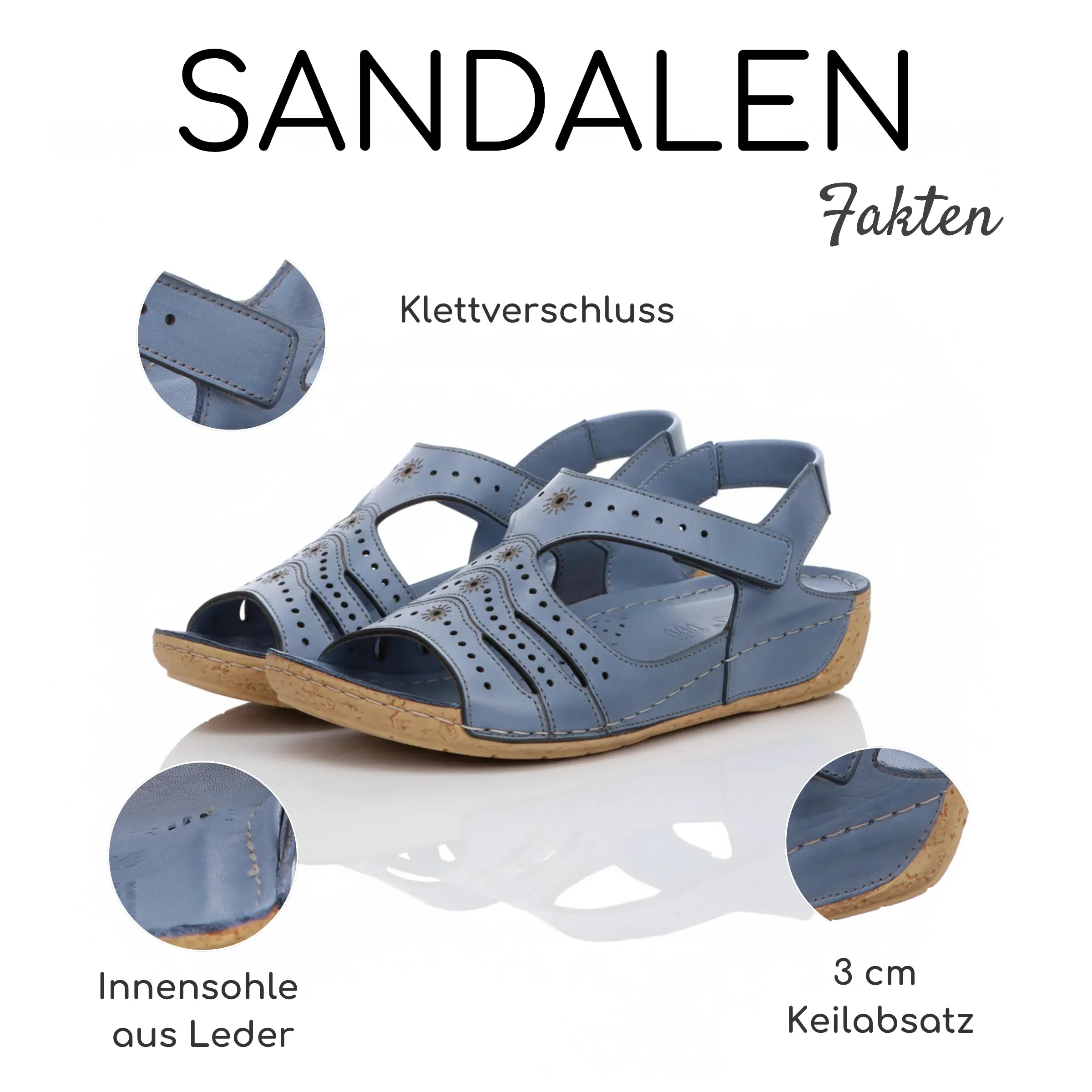 Gemini Damen Sandale blau - Gemini Schuhe
