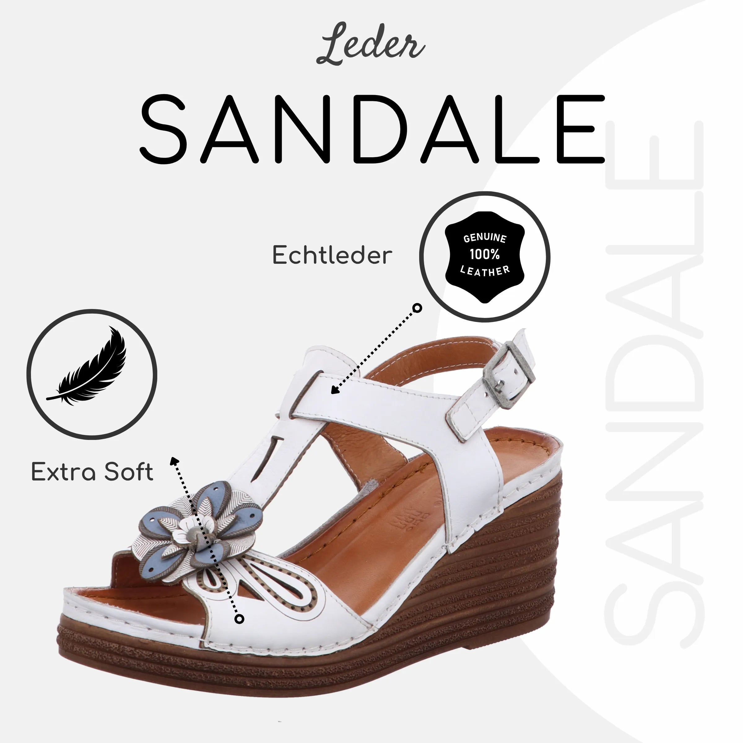 Gemini Damen Sandale weiß - Gemini Schuhe