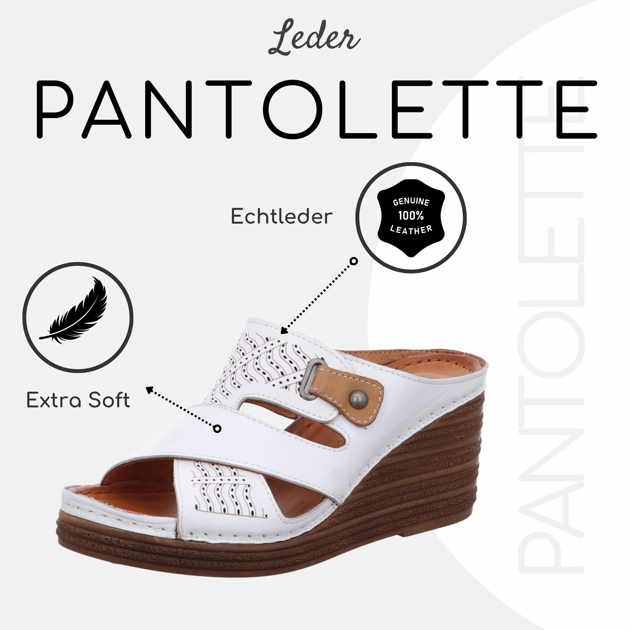 Gemini Damen Pantolette weiß - Gemini Schuhe