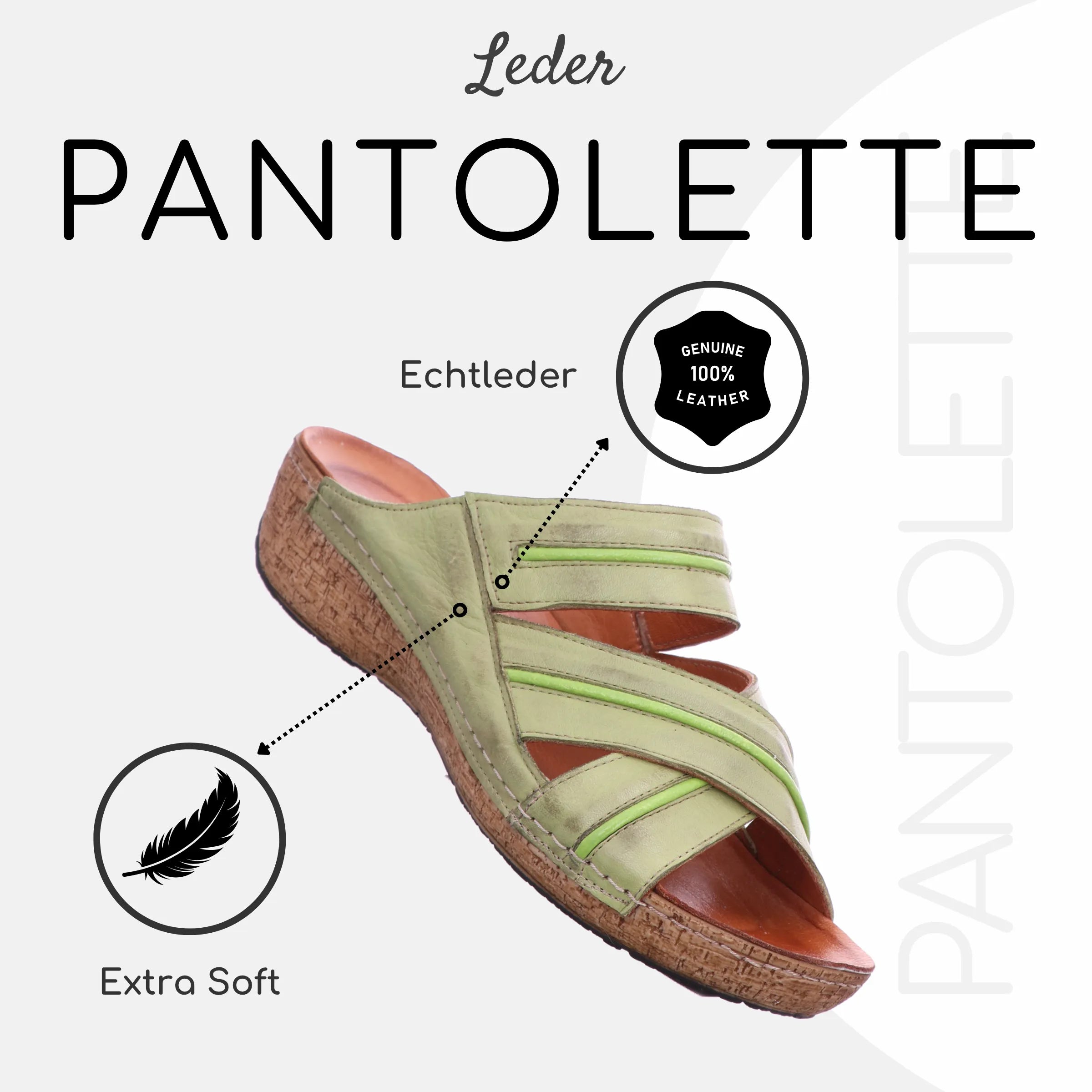 Gemini Damen Pantolette grün - Gemini Schuhe