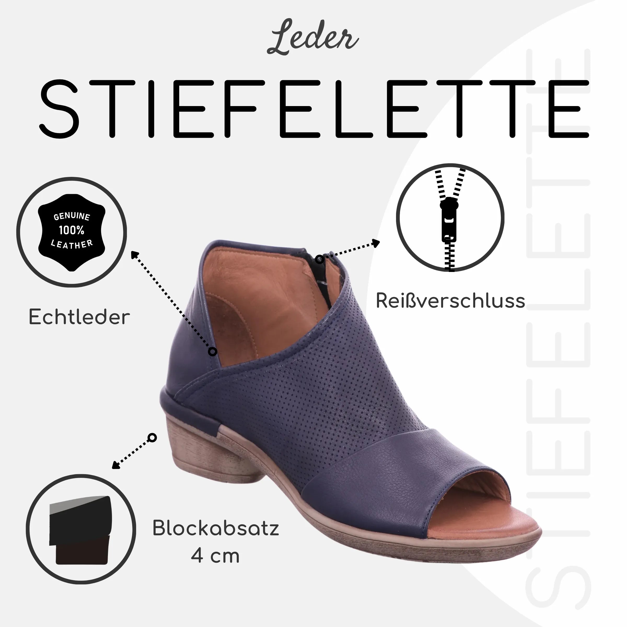 Gemini Damen Stiefelette blau - Gemini Schuhe