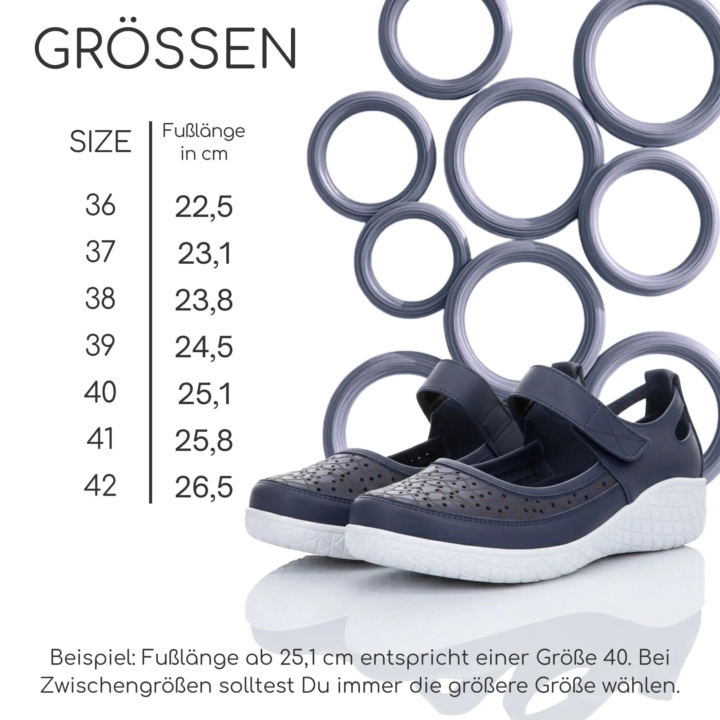 Gemini Damen Slipper blau - Klettverschluss, weiße Sohle