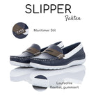 Gemini Damen Slipper blau - Maritimer Stil, weiße Sohle