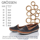 Gemini Damen Slipper dunkelblau mit braun, Mokassin Naht