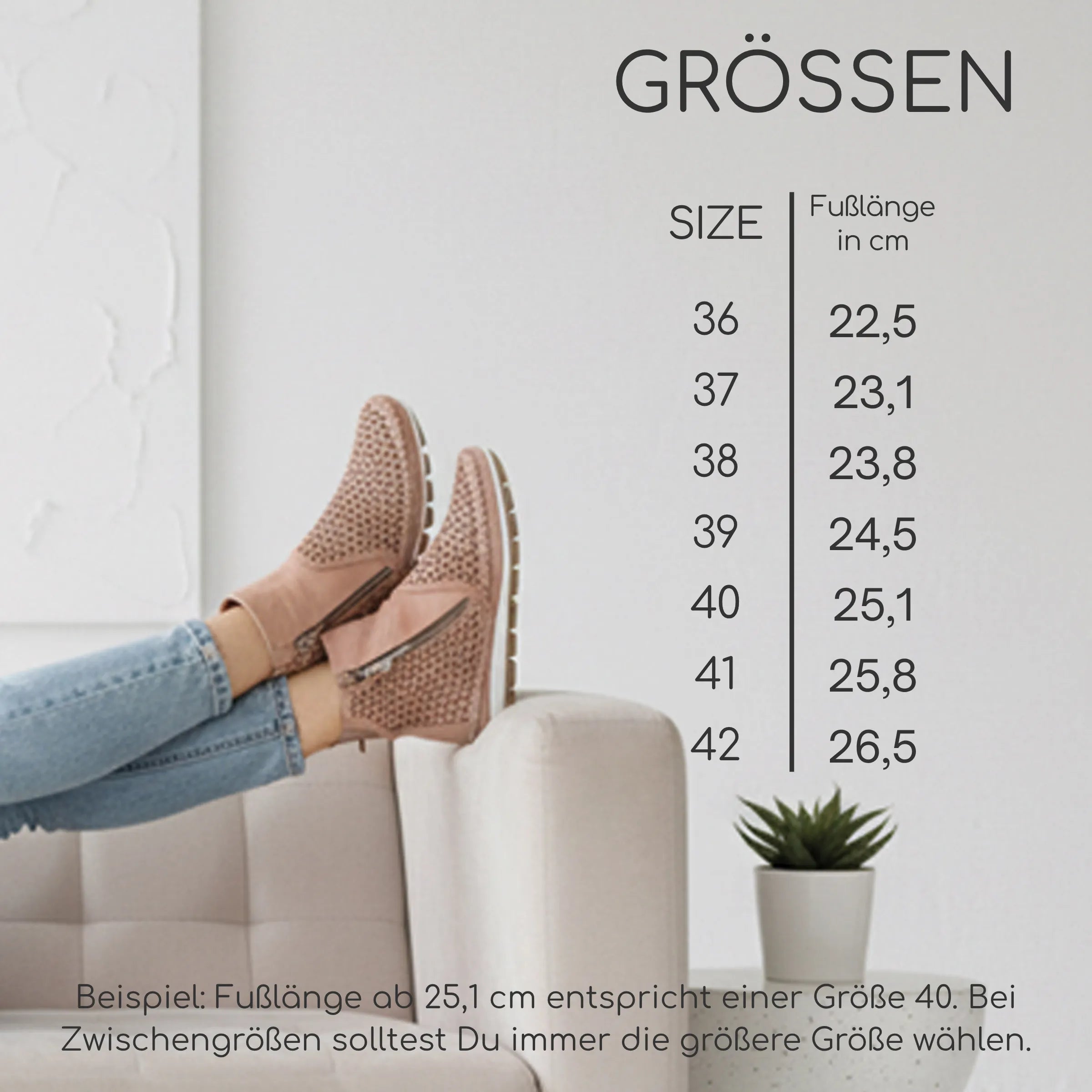 Gemini Damen Boot rosa Größentabelle