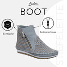 Gemini Damen Boot blau - Echtleder, Reißverschluss